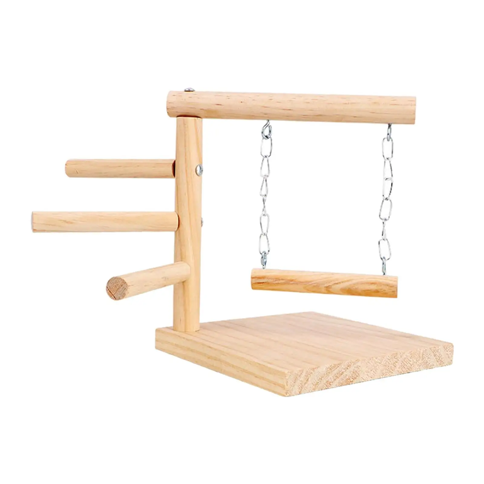 Parrot Playstand. Parrot Play Stand for Small Medium Parrot. Parrot Wooden Stand. Swing Desktop Bird Stand. Bird Playground for Finches Budgies Crude Wood