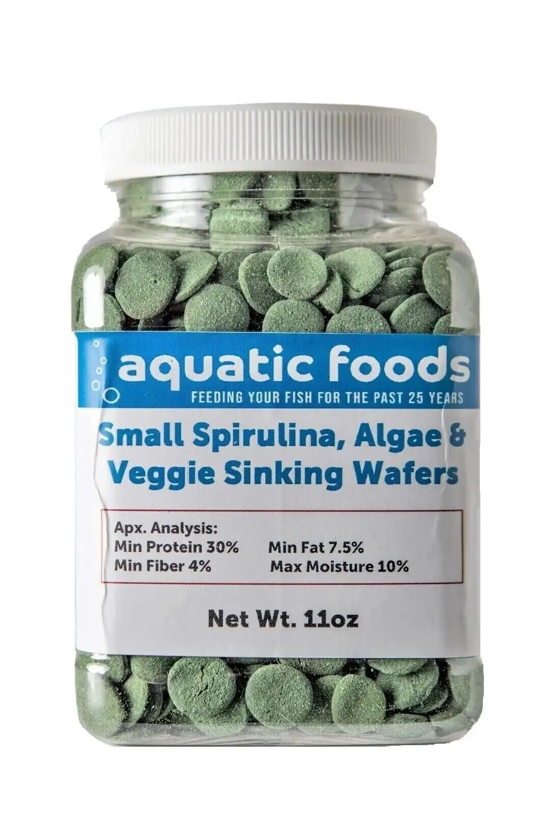 Spirulina. Algae & Veggie 1/2 Small Sinking Wafers for Bottom Fish. Shrimp. Snails. Crabs. Crayfish. All Tropical Fish. AFI Wafers...11oz Small Jar