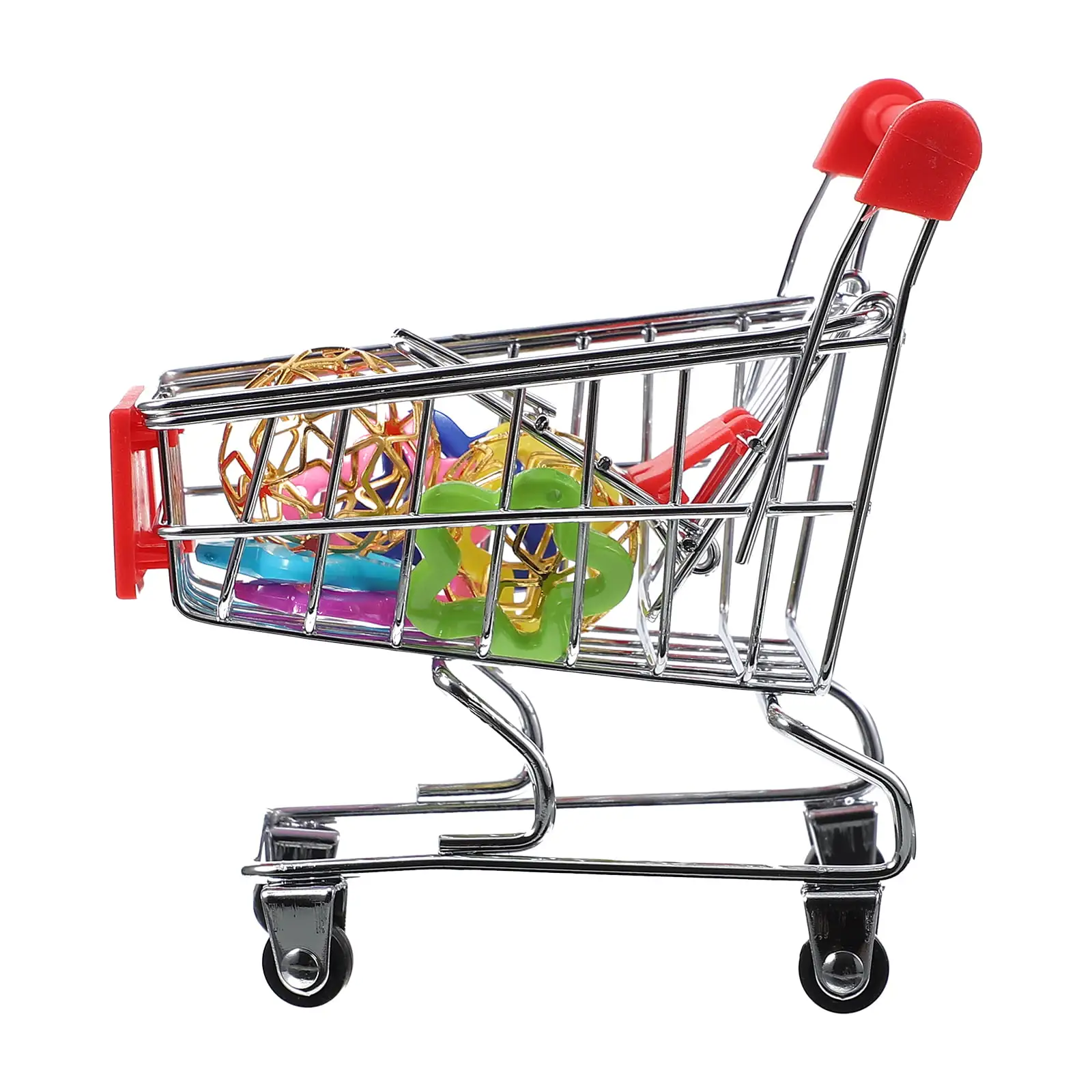 1 Set Parrot Mini Shopping Cart Toy Bird Puzzle Training Toys Bird Chew Toy