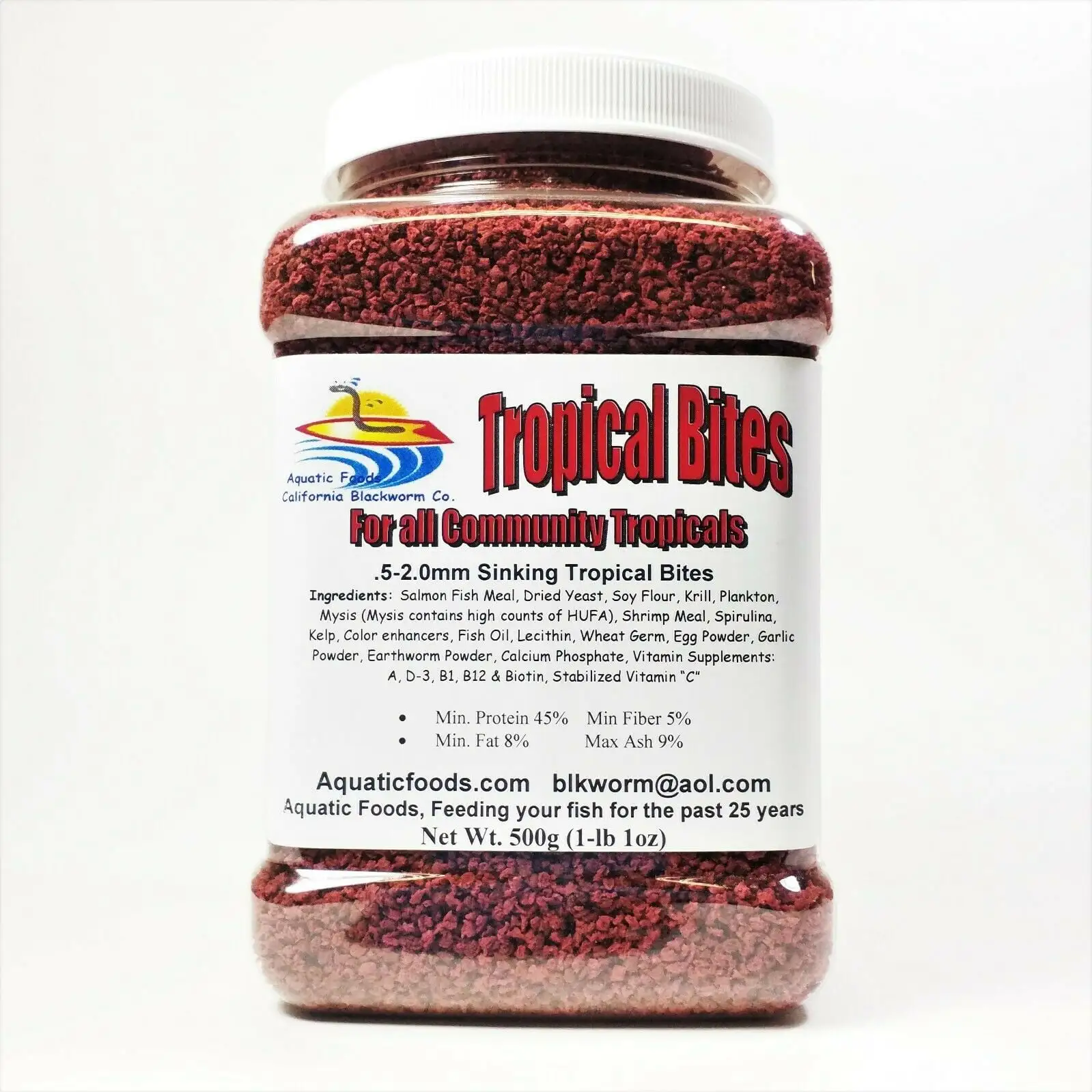 Sinking Tropical Bites. Perfect for all Tropicals. Shrimp. Snailsa?|500g Large Jar