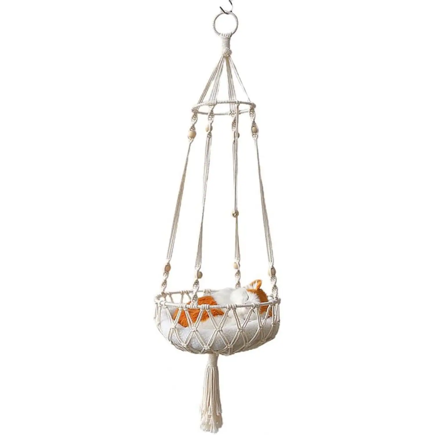 1pc Large Macrame Cat Hammock Macrame Hanging Swing