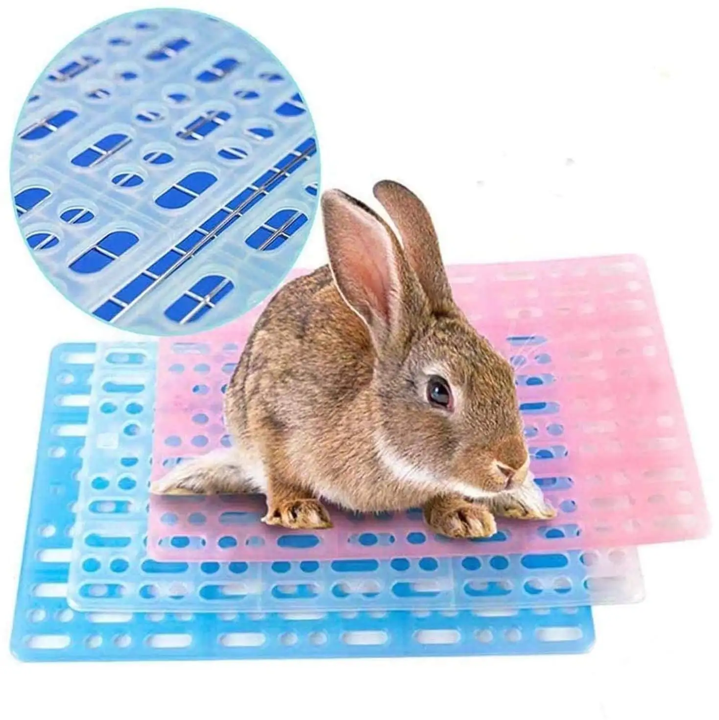 Walbest Rabbit Hamster Feet Pad. Hole Leak Water Design for Plastic Bunny Cage Mat. Foot Resting Pads