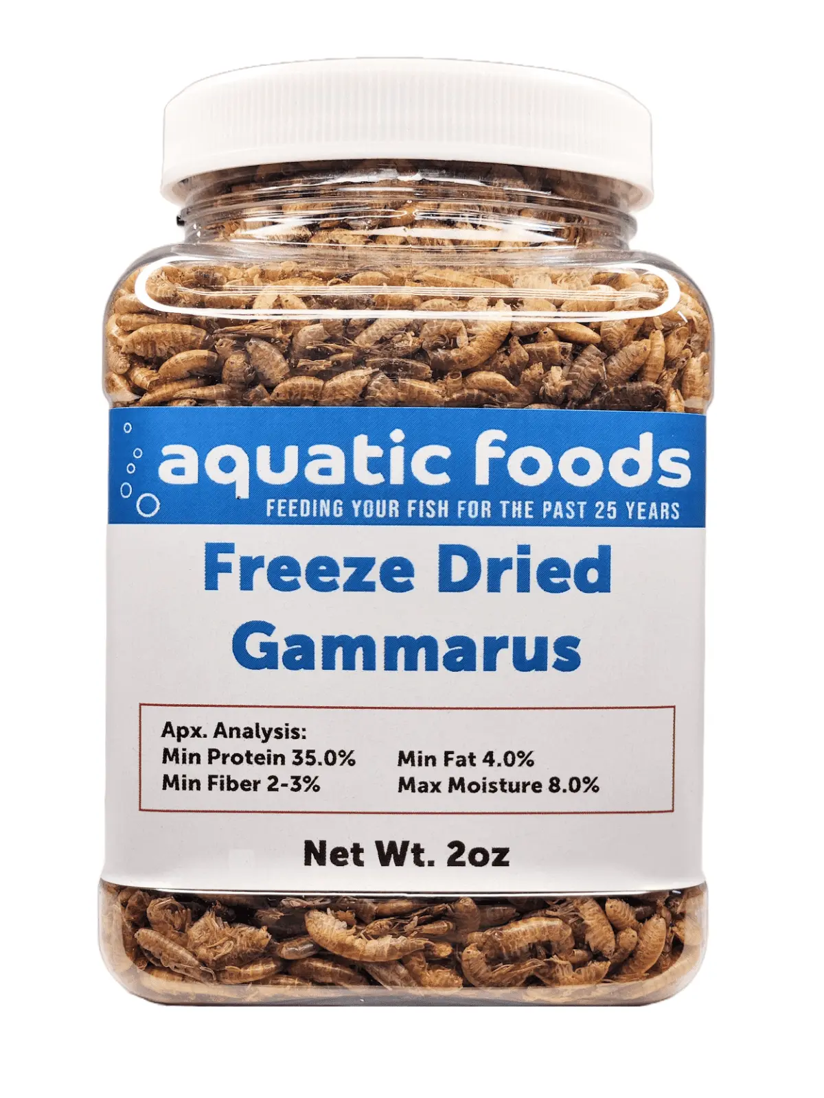 Gammarus Shrimp--Freeze Dried. Great for All Tropical Fish. Marine Fish. Cichlids. Carnivores. Discus. Coldwater Fish. Goldfish. Koi. Turtles Even Birds and Reptiles...2oz Small Jar