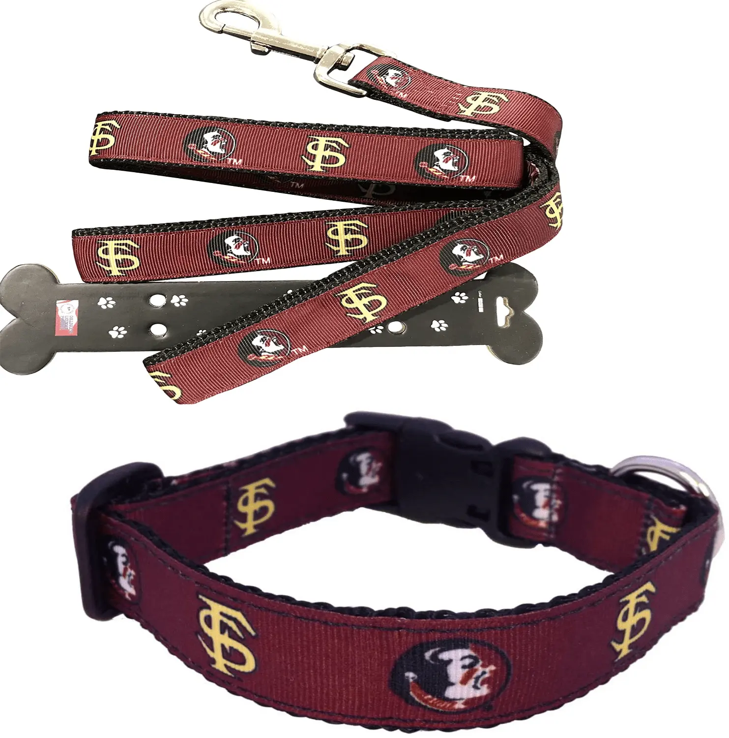 Brand New Florida X-Small Pet Dog Collar(3/4 Inch Wide. 6-12 Inch Long). and Small Leash(5/8 Inch Wide. 6 Feet Long) Bundle. Official Florida/State Logo/Colors. F/S Design