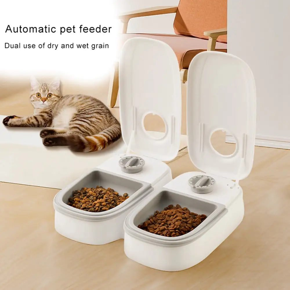 Crowdstage Pet Automatic Timer Pet Feeder - Auto Feeder Dispenses Bowl Dog Cat Food Feeder 48 Hour-Timer