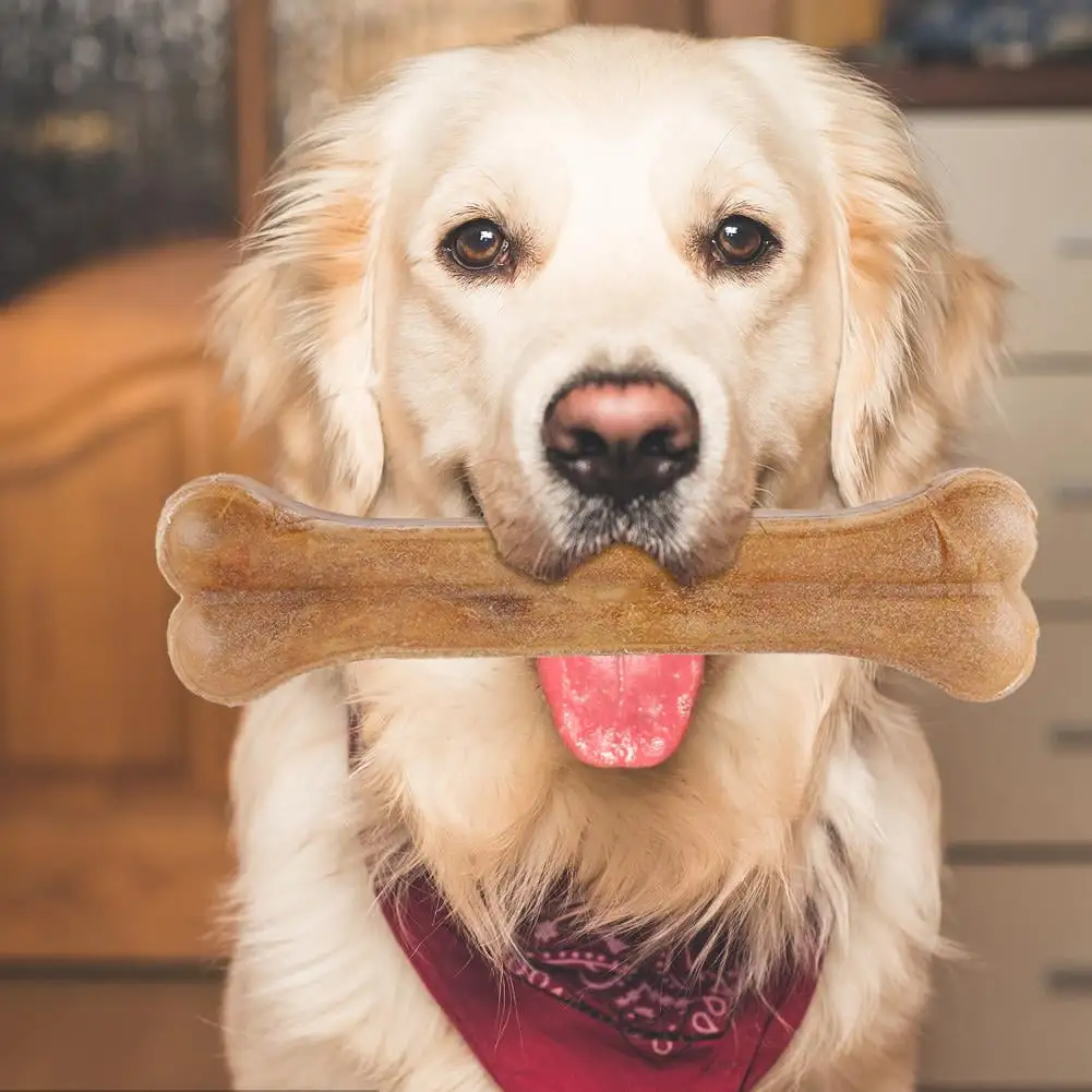 8 inch Compressed Rawhides Dog Bones Chewing Snack Food Treats Teething Toy