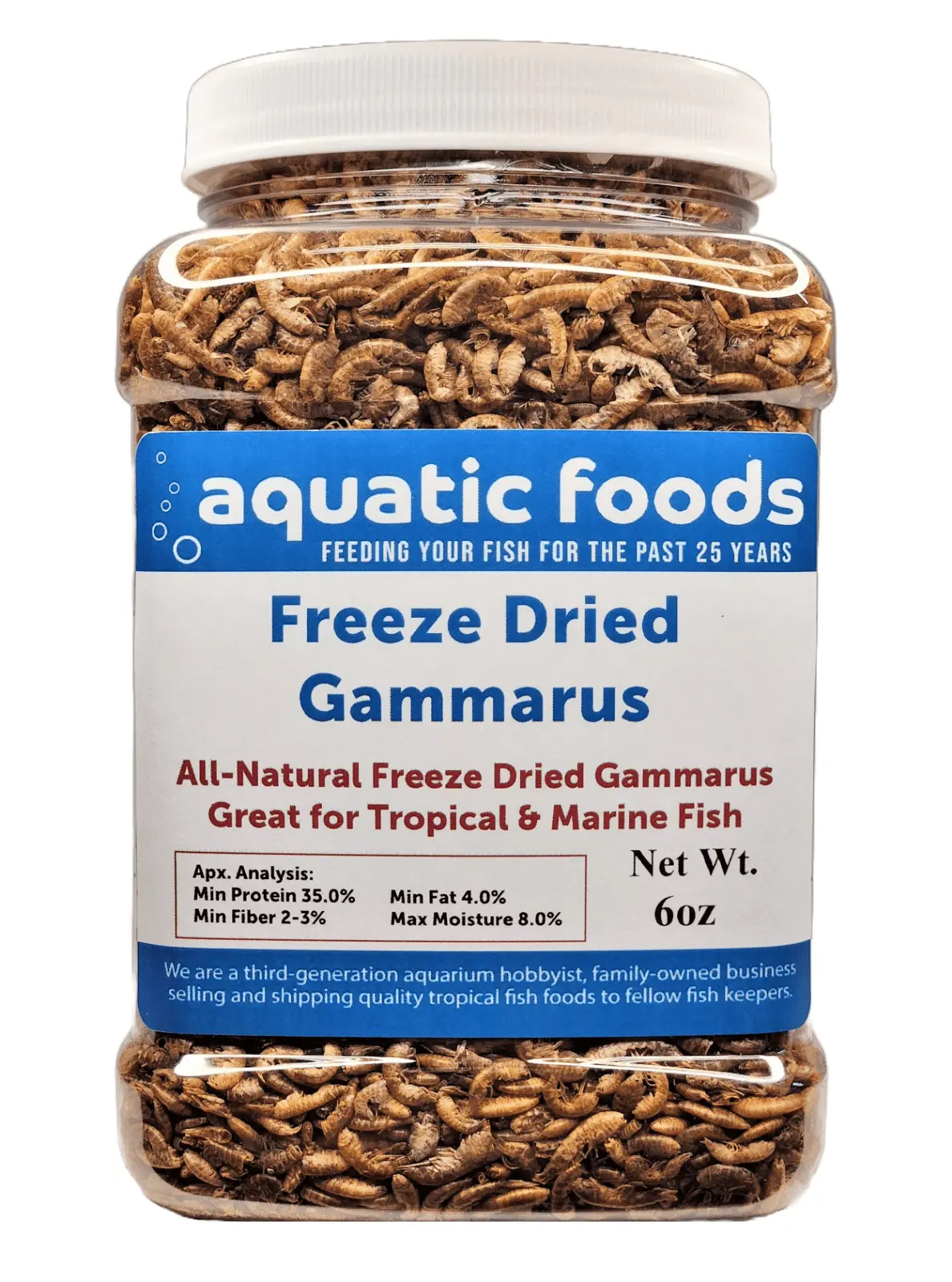 Gammarus Shrimp--Freeze Dried. Great for All Tropical Fish. Marine Fish. Cichlids. Carnivores. Discus. Coldwater Fish. Goldfish. Koi. Turtles Even Birds and Reptiles??oz Med Jar