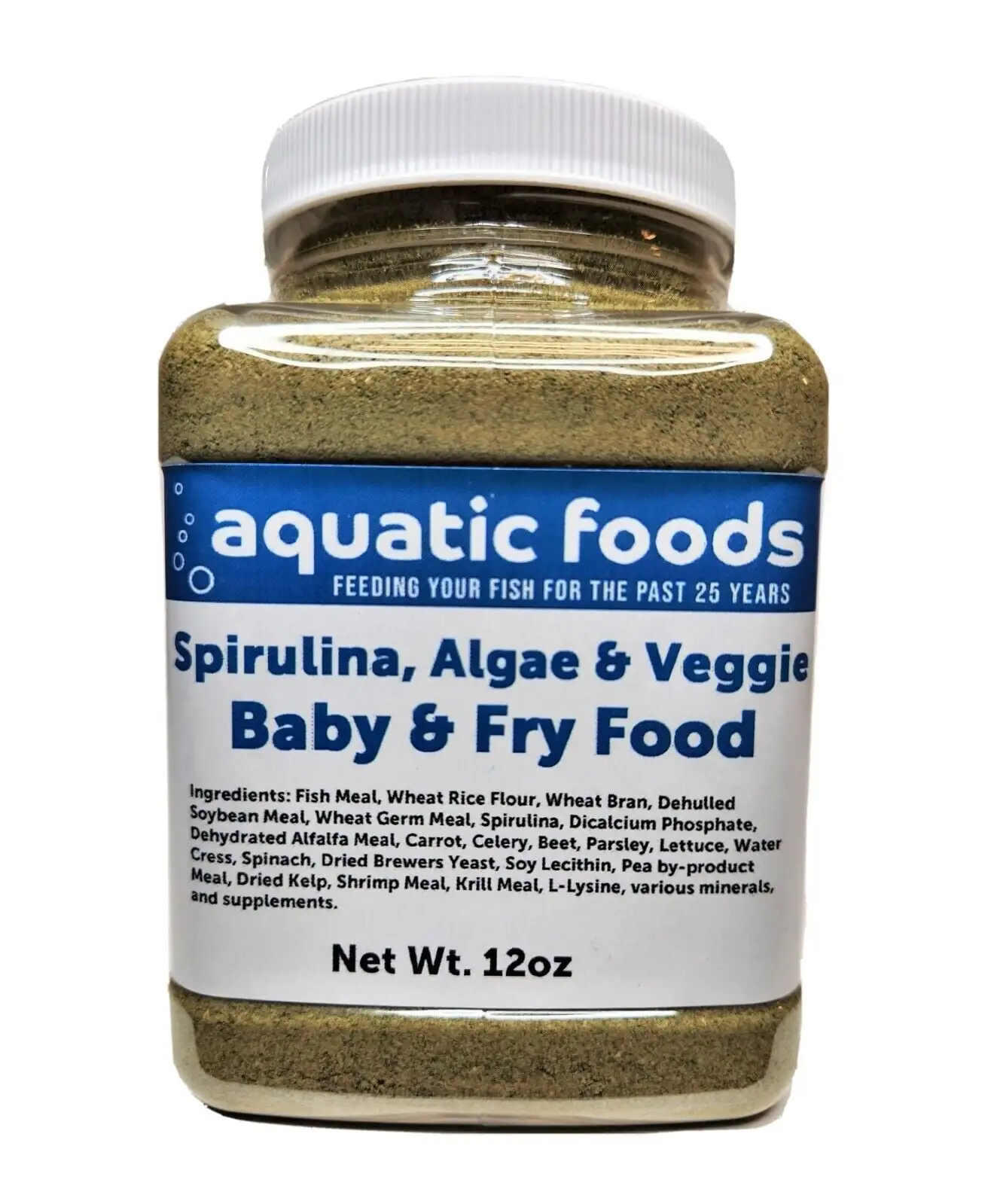 Baby & Fry Food of Spirulina. Algae. Vegetables for Tropicals. Koi & Pond Fish...12oz Small Jar