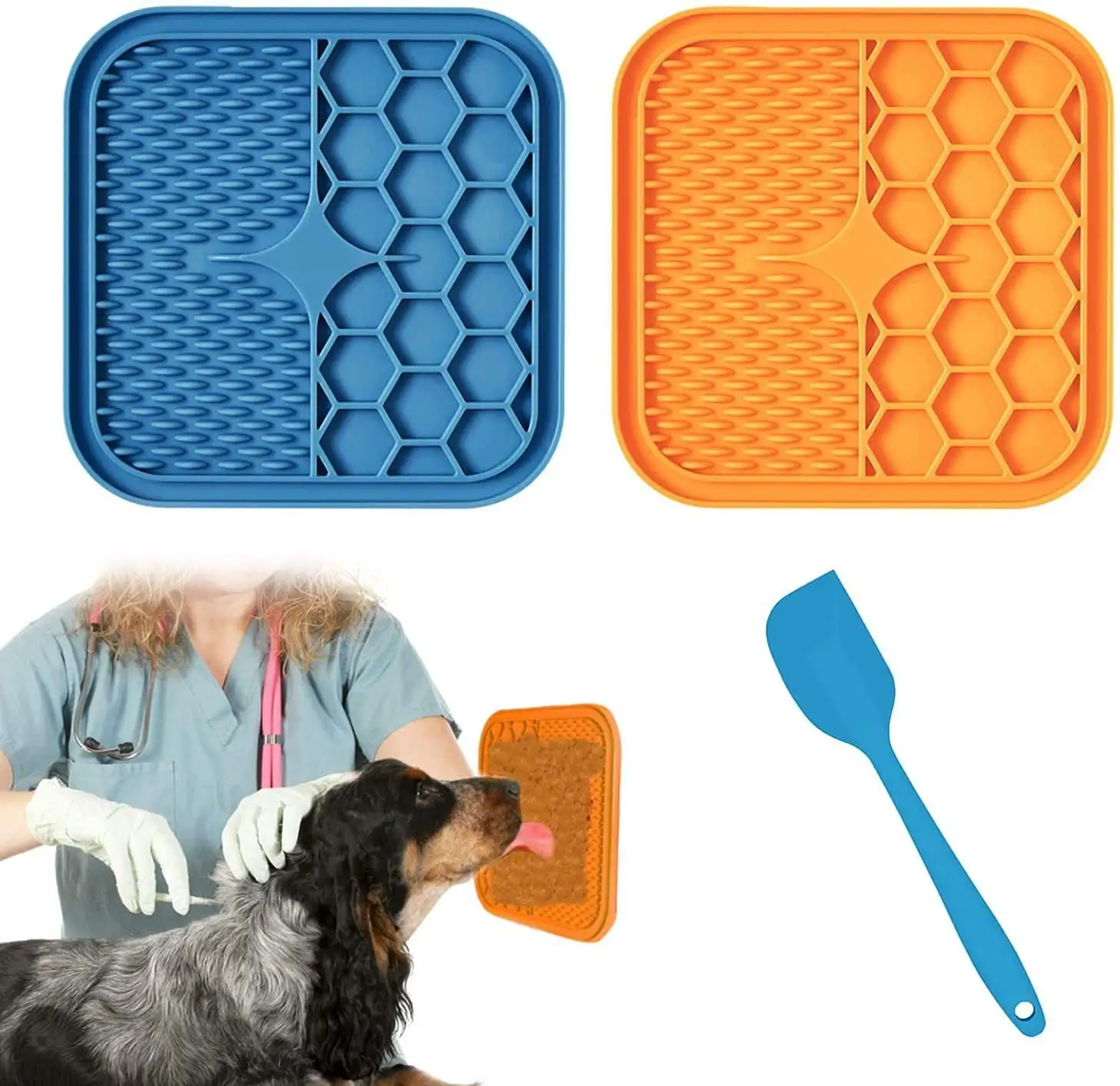 6 Dog and cat Lick PadsحSnuffle Mat for DogsحDog Puzzle ToysحCalming Mat for Dog Anxiety ReliefحDog Slow Feeder with 72 Super Suction Perfect for Pet Bathing.Grooming.and Dog Training