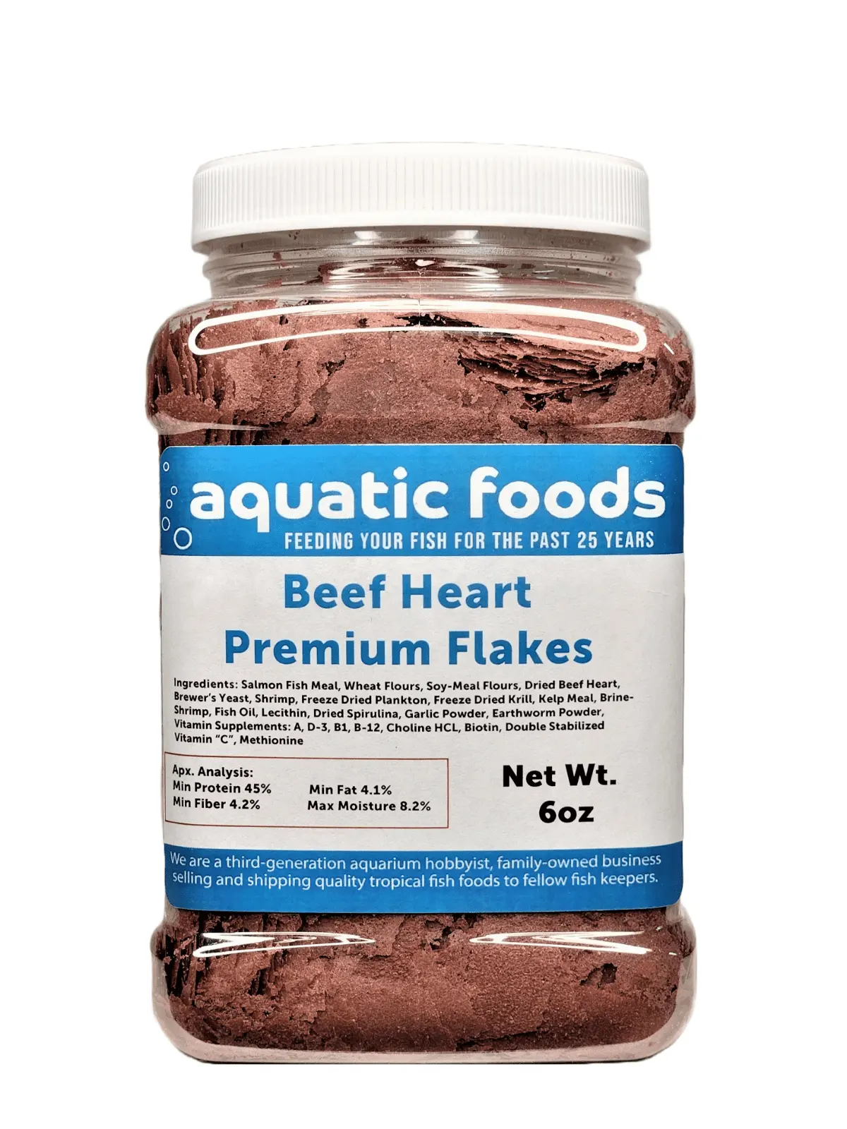 Beef Heart Enhanced Premium Flakes for Discus. Cichlids. All Tropical Fish. Aquatic Foods Premiun Flakesa?|6oz Med Jar