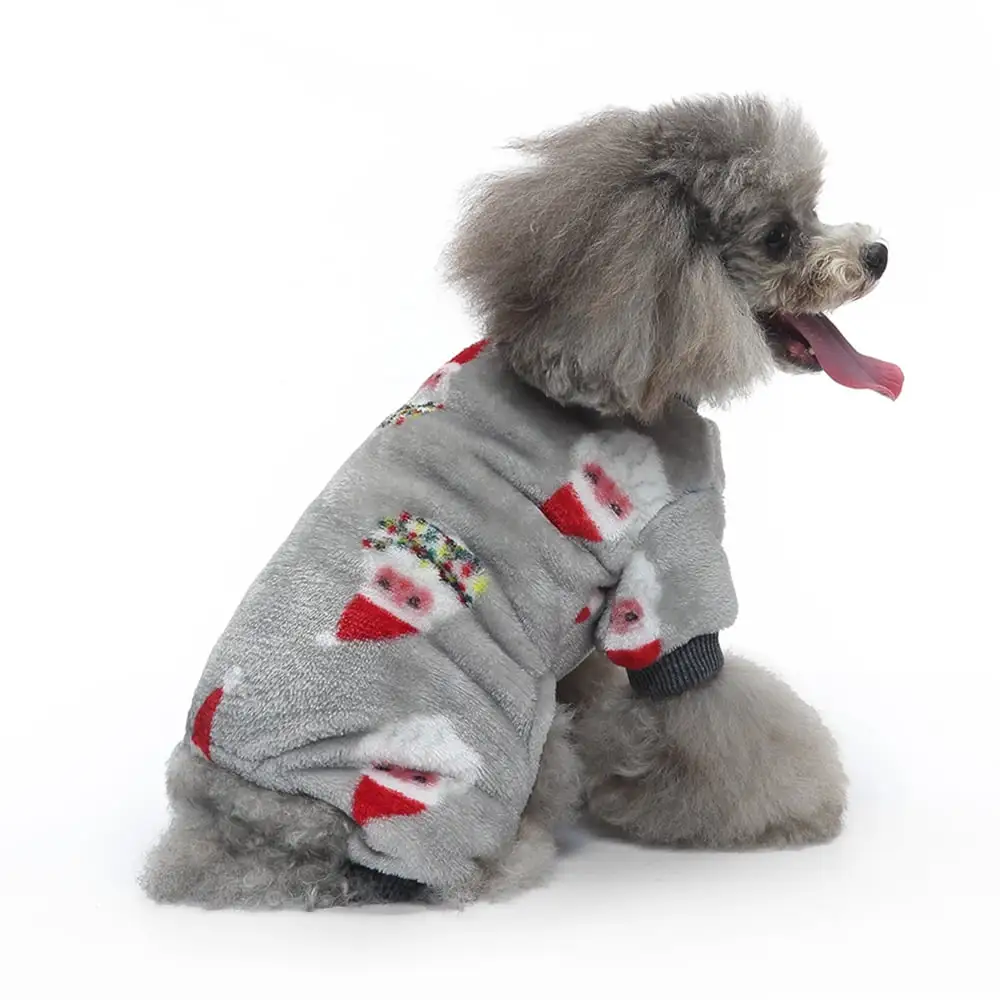 Pretty Comy Puppy Pajamas Pet Dog Cat Winter Warmer Jumpsuit Sleepwear Soft Fleece Costumes