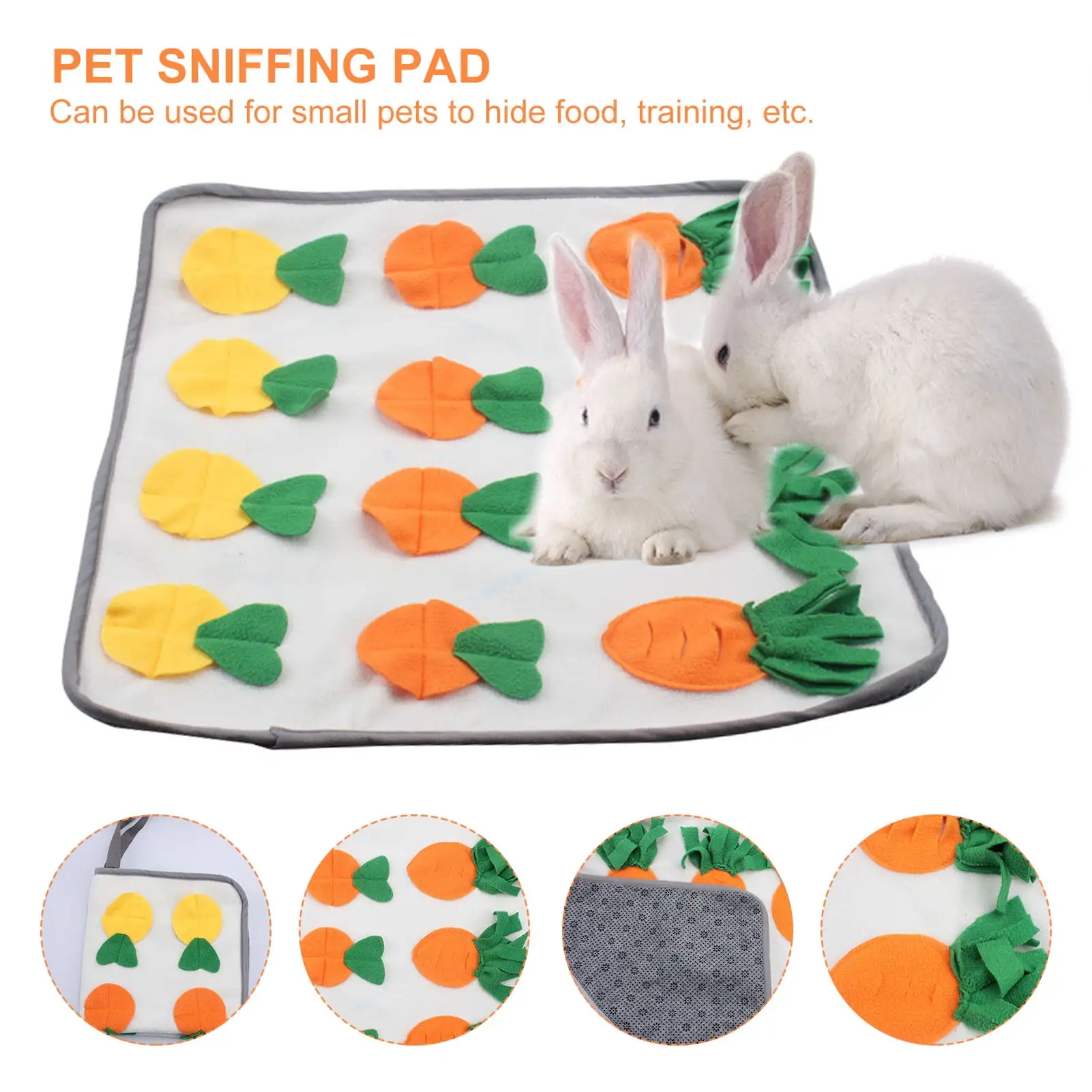 Sniffing Pad Lucky Fruit Pattern Relieve Boredom Bite-resistant Non-slip Bunny Training Snuffle Mat Toy Pet Gift