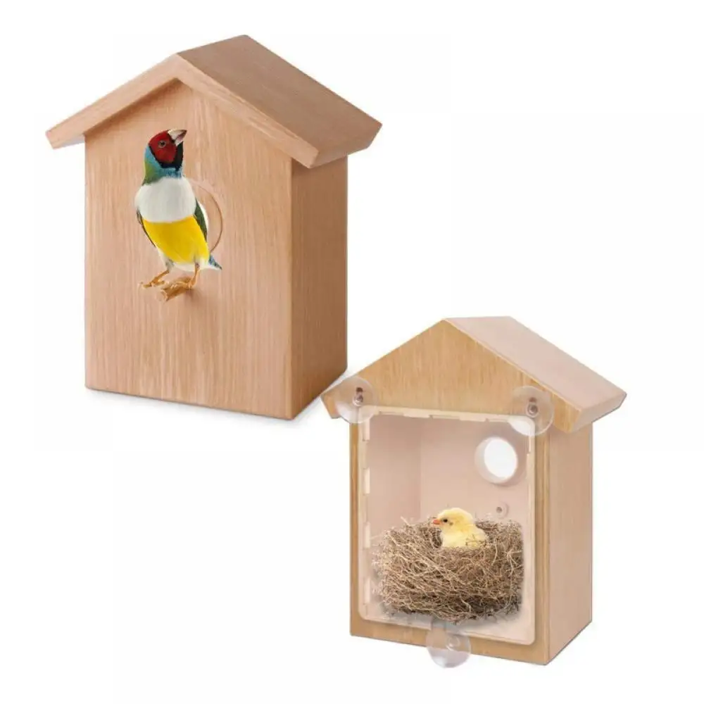 Bird Houses For Outside Window Bird Wooden Window Birdhouse With Suction Cup See Through Transparent Design Bird House For Window For Wild Birds Outdoors