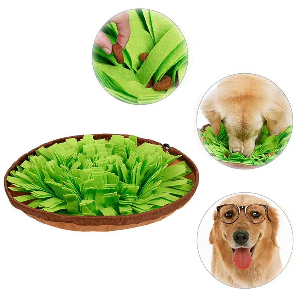 Dog Snuffle Bowl Felt Cloth Slow Feeders Drawstring Non-slip Long Strip Anti Choking Mat