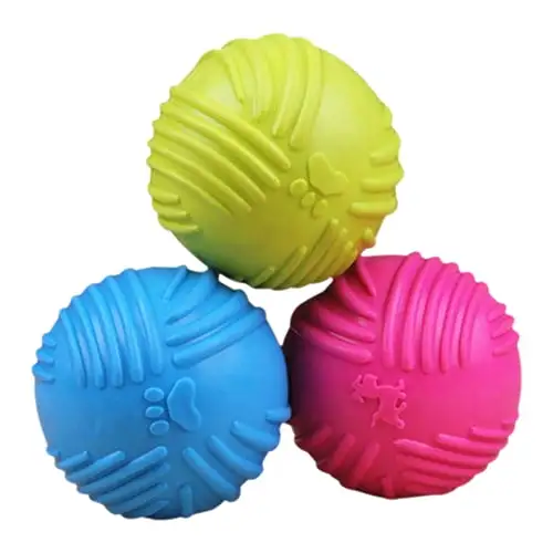 Reheyre Pet Dog Cats Play Rubber Ball Puppy Throw Teaser Playing Fetch Chew Bite Toys