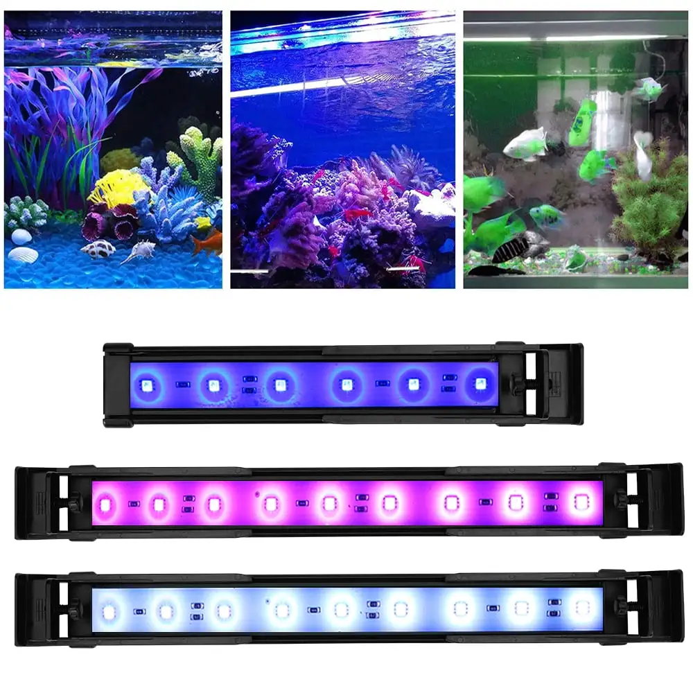 Hododo Aquarium Overhead Light LED Extendable Bracket Fish Tank Lamp Aquarium Lamp With Remote Control