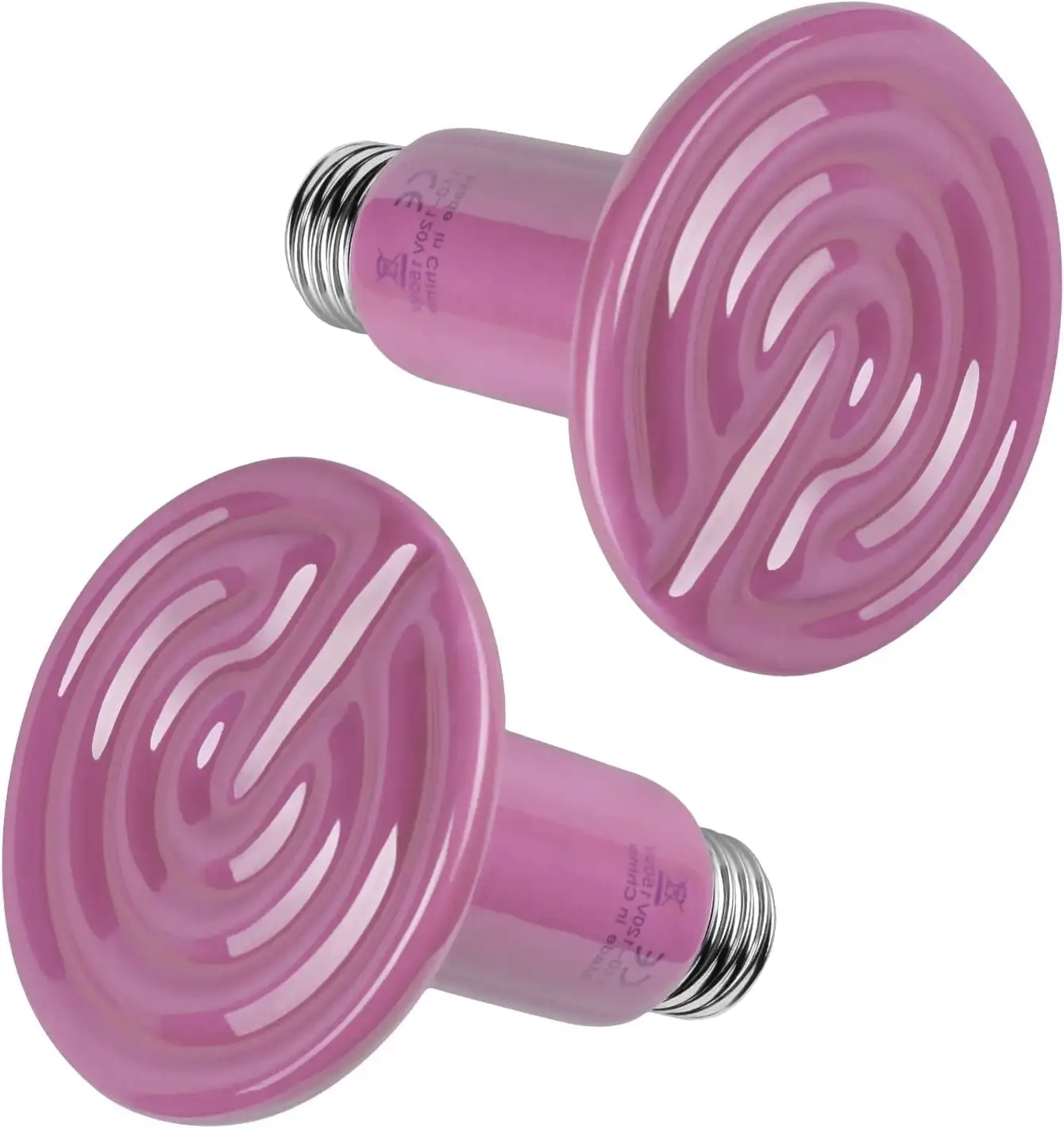 Simple Deluxe Reptile Heat Lamp 150W 2-Pack Ceramic Heat Emitter Heating Bulb No Light. Brooder Coop Heater .Pink