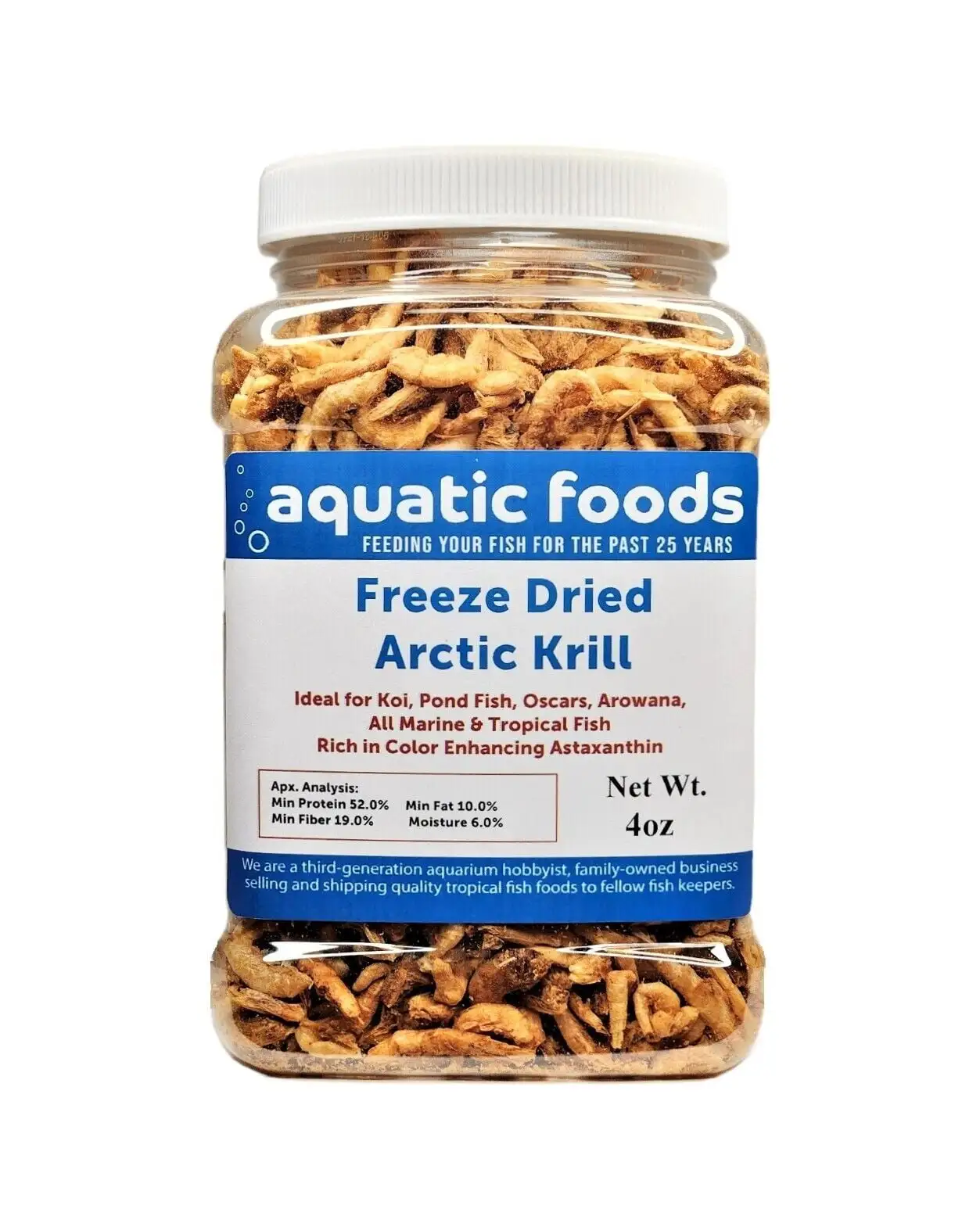 Krill Bits--Freeze Dried Floating Arctic Krill Bits. High in Natural Astaxanthin for Color for All Tropical Fish. Koi. Turtles. Reptiles. Rodents. Catsa?|4oz Med Jar