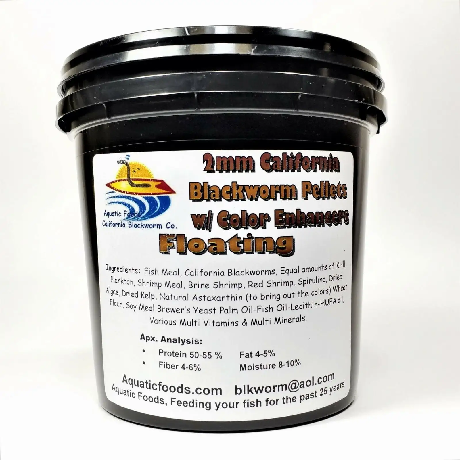 2 mm California Blackworm 1/16 Floating Pellets with Color Enhancers & Vitamins for Cichlids. Discus. All Tropical Fisha?|500g / 1.1-lbs