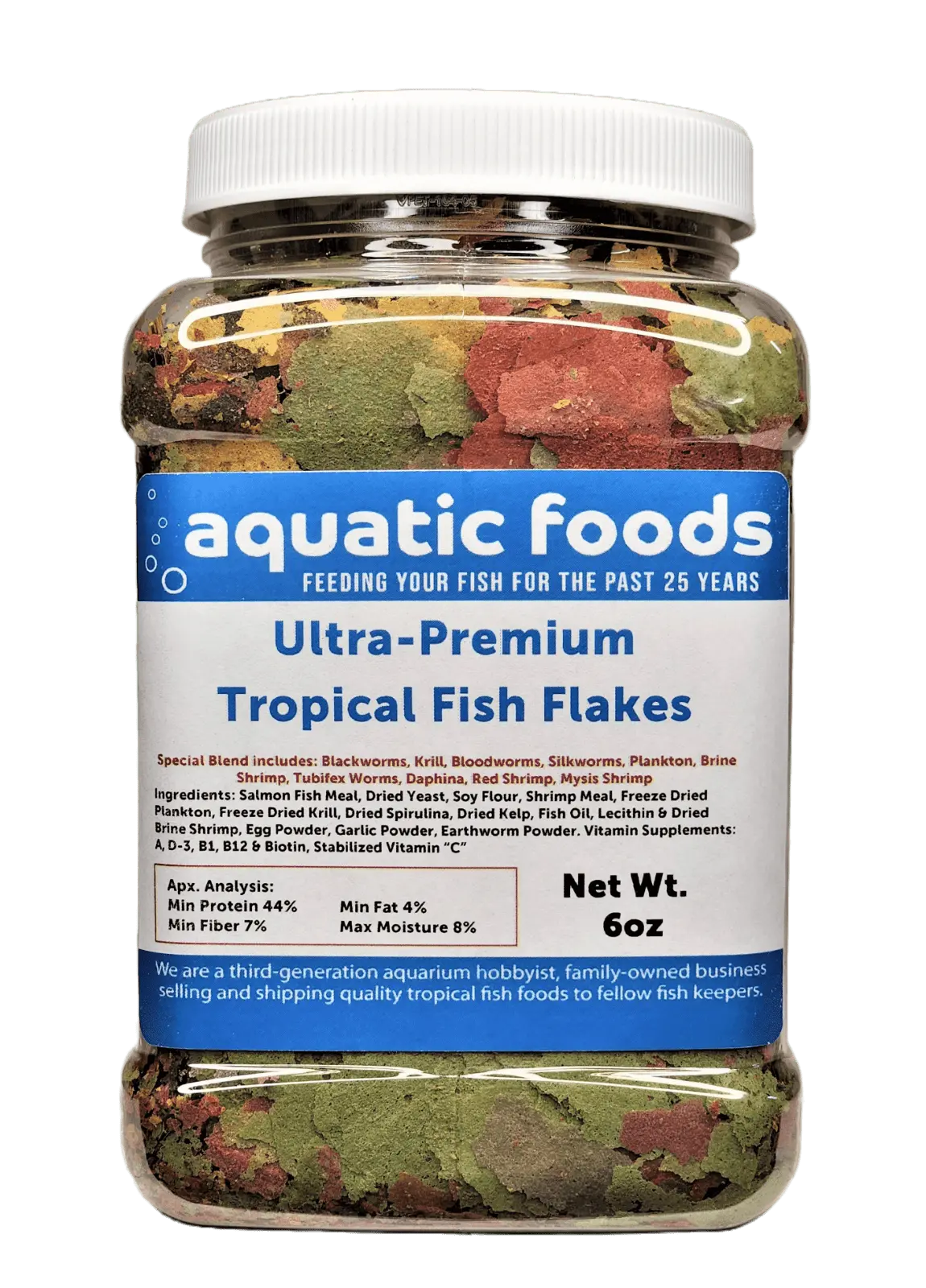 Ultra-Premium Special Blend of Tropical Fish Flakes for All Tropicals Fish. Aquatic Foods Premiun Flakesa?|6oz Med Jar