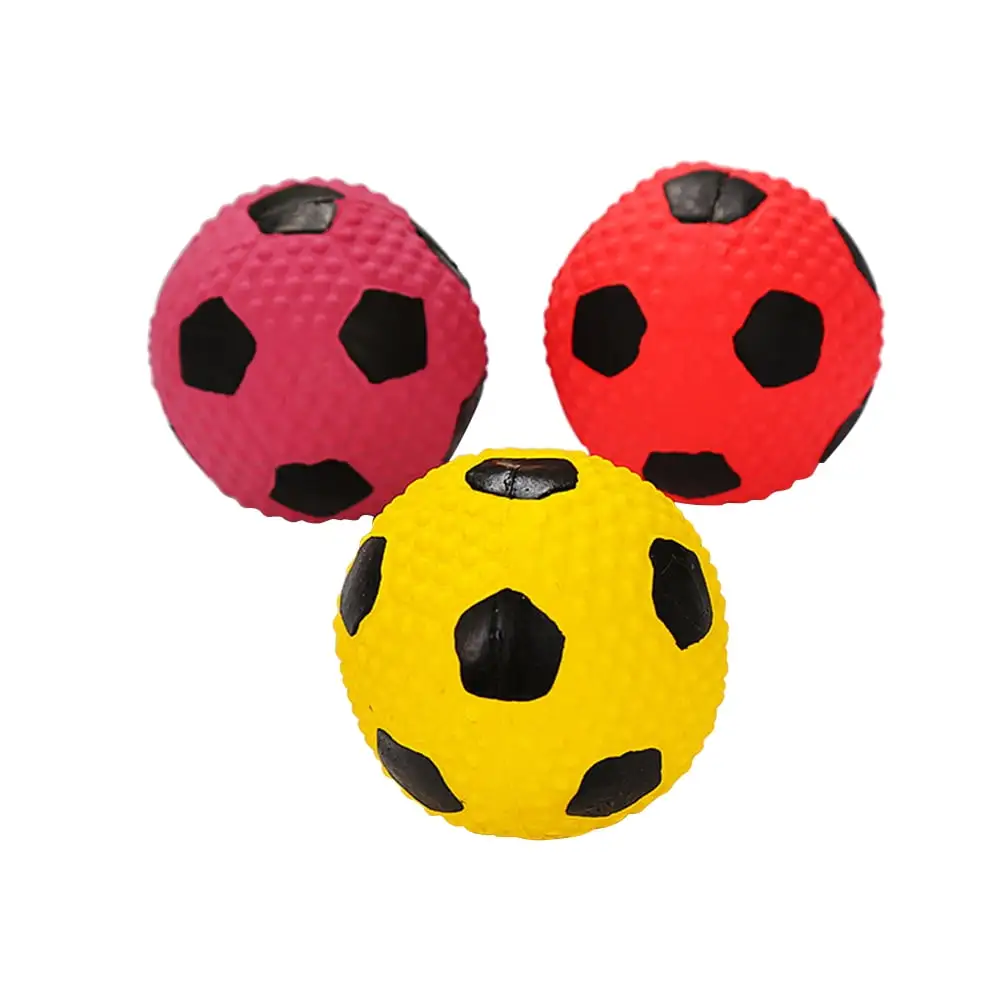 3PCS Pet Molars Sounding Toy Ball Dog Training Latex Basketball Puzzle Interactive Toy Small Football Puppy Chew Throw Ball (Pink Yellow and Red)