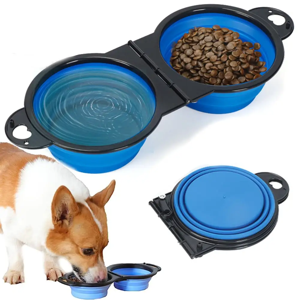 2-Pack Dog Portable Water Bowl for Dogs Cat. Collapsible Dog Bowls for Travel. Pet Foldable Feeding Watering Dish for Camping Walking. BPA Free