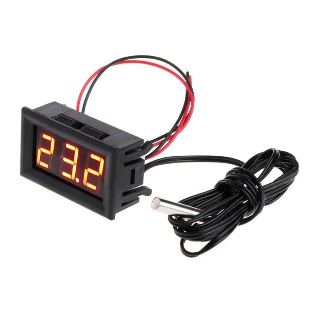 Digital 12V LED Temperature Monitoring Thermometer Meter w/ Temp Probe