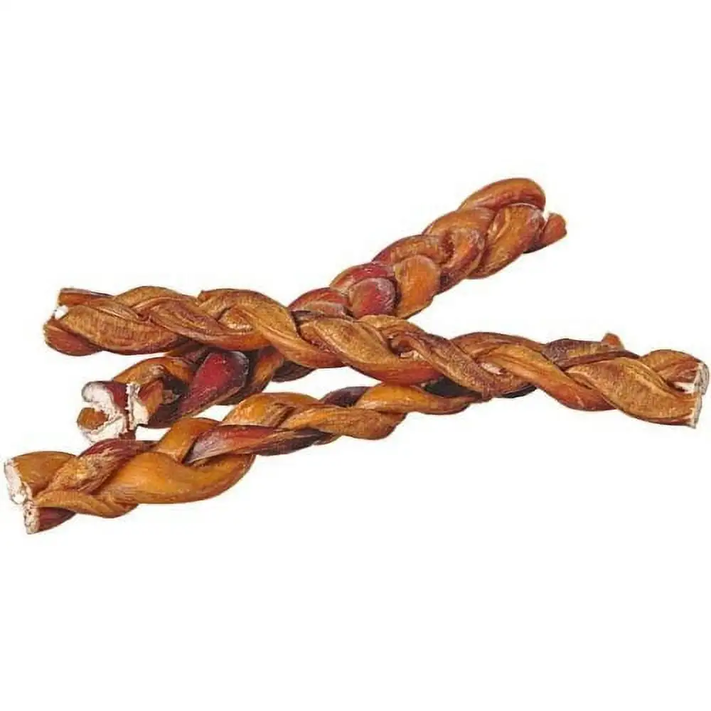 9 Braided Bully Sticks for Dogs (25 Pack) - Natural Bulk Dog Dental Treats & Healthy Chews. Chemical Free. 9 inch Best Low Odor Pizzle Stix