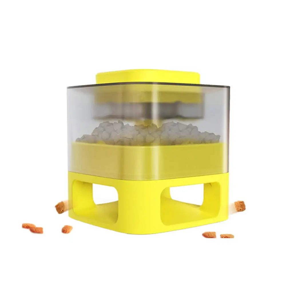 Dog Feeder Dog Food Dispenser Interactive Button Trigger Dog Puzzle Treat Dispensing Toys Slow Feeder