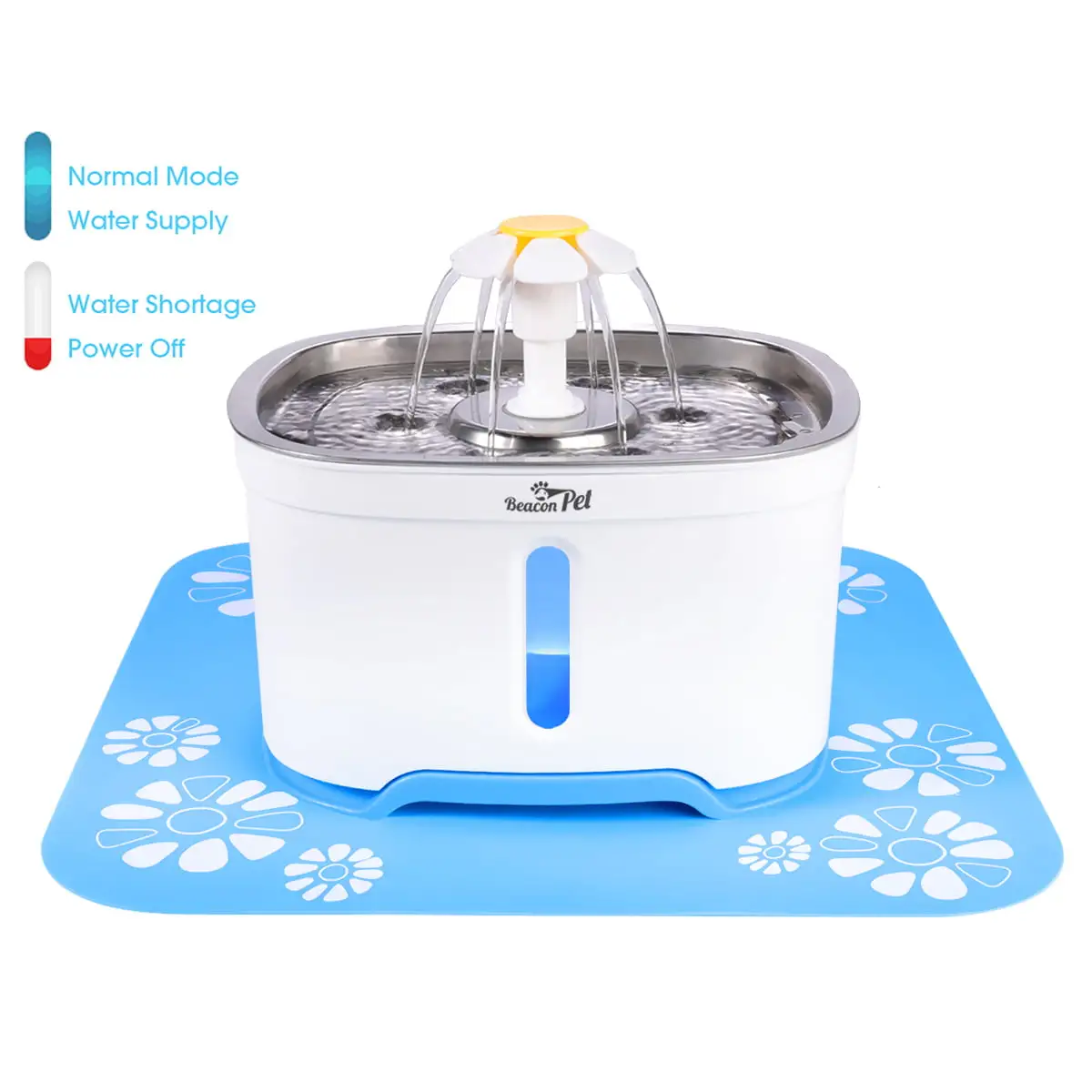 2.5L Automatic Electric Pet Water Fountain Cat/Dog Drinking Dispenser with Filter + Mat