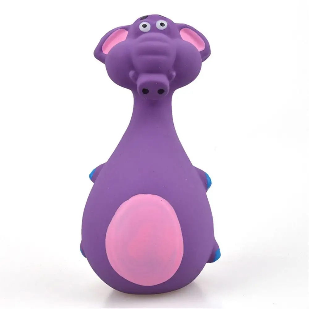 Elephant/Cow Animal Dog Puppy Bite Resistant Rubber Chew Playing Sound Squeaky Latex Dog Toys Rubber Vocal Toys PURPLE