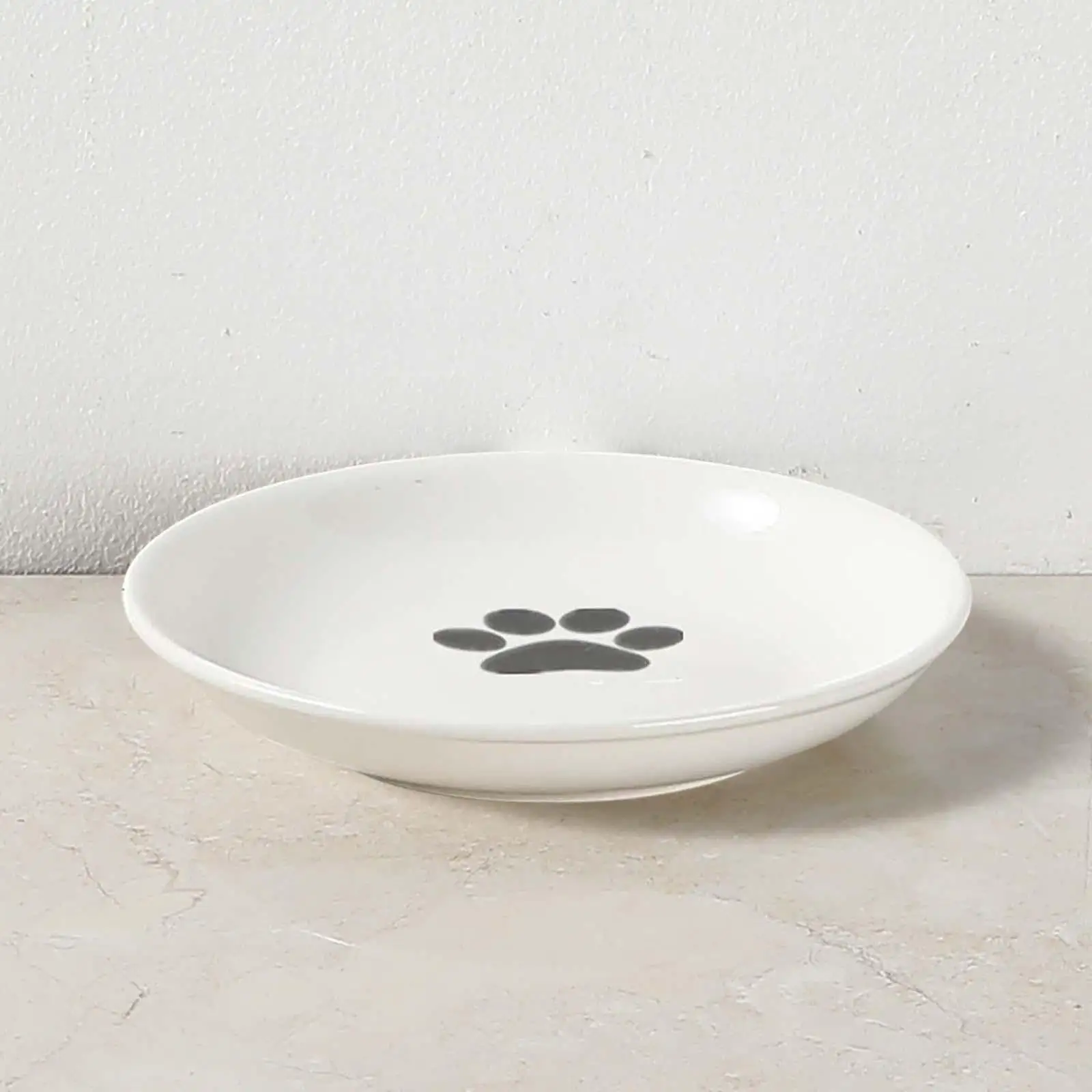 Cat Food Bowl. Raised Cat Bowls and Water. Ceramic Elevated Pet Dishes Bowls with Stand.Cats and Small Dogs Bowls . Paw Print Plate