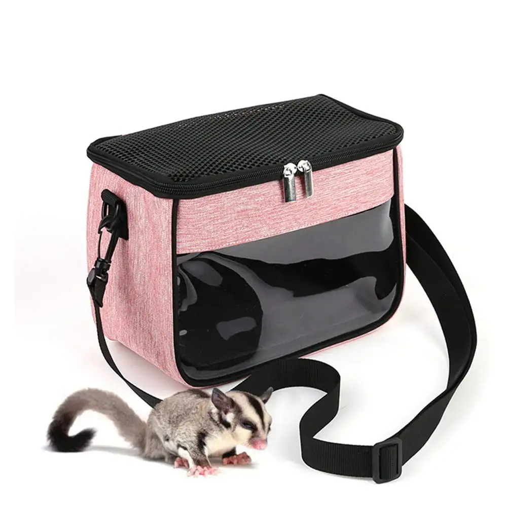 Guinea Pig Sling Carrier. Hamster Carrier Bag Portable Breathable Outgoing Travel Pouch Bag with Clear Window for Hamster Gerbil Sugar Glider Squirrel Guinea Pig