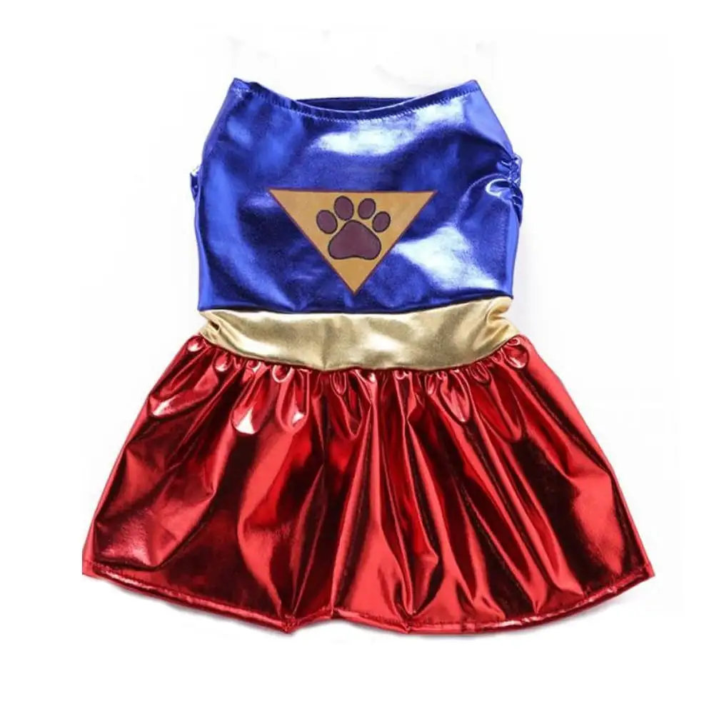 Dog Costume for Supergirl DC Comics.Pet Halloween Christmas Cosplay Costume Cute Cat Skirt with Paw Desgin