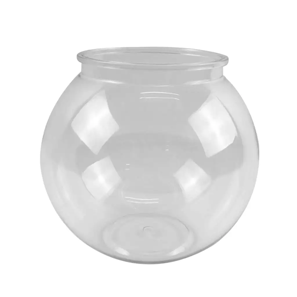 BOOYOU Plastic Fish Bowl Ivy Bowls Transparent Round Desktop Fish Tank for Home Decor