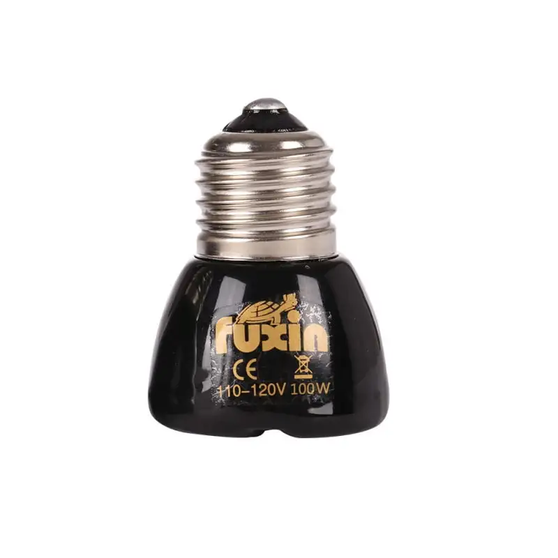 110V/220VPet Heating Light Bulb E27 25W 50W 75W 100W Mini Infrared Ceramic Emitter Heat Lamp Bulb Black For Reptile Pet Brooder