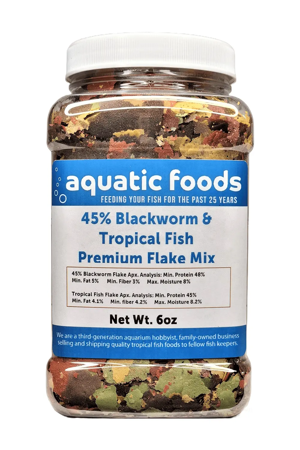 45% Blackworm & Tropical Fish Flakes for Cichlids. Discus. for All Community Tropical Fish. Aquatic Foods Flakesa?|6oz Med Jar