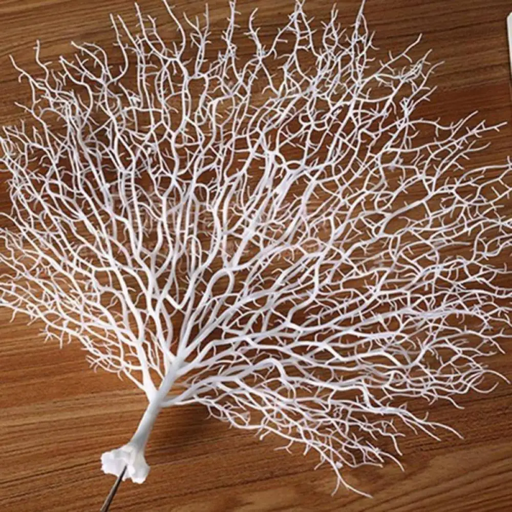 Artificial Coral Plant Sea Fan Coral Decor Black Fish Tank Decoration Aquarium Landscape