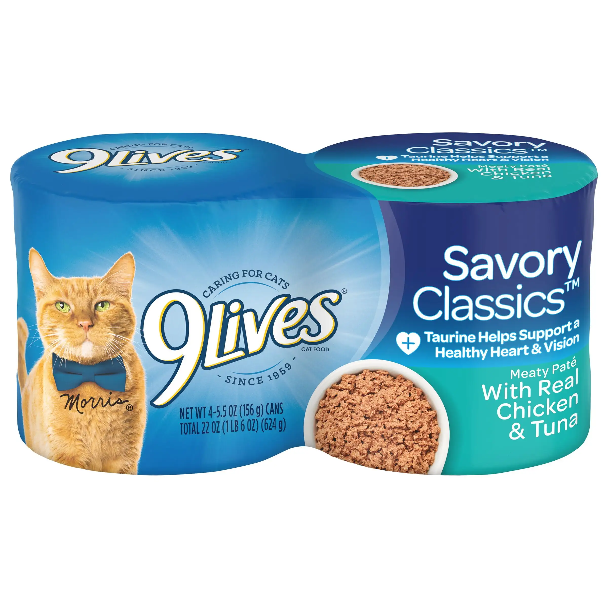 9Lives Chicken & Tuna Flavor Pate Wet Cat Food. 5.5 oz. Cans (4 Count)