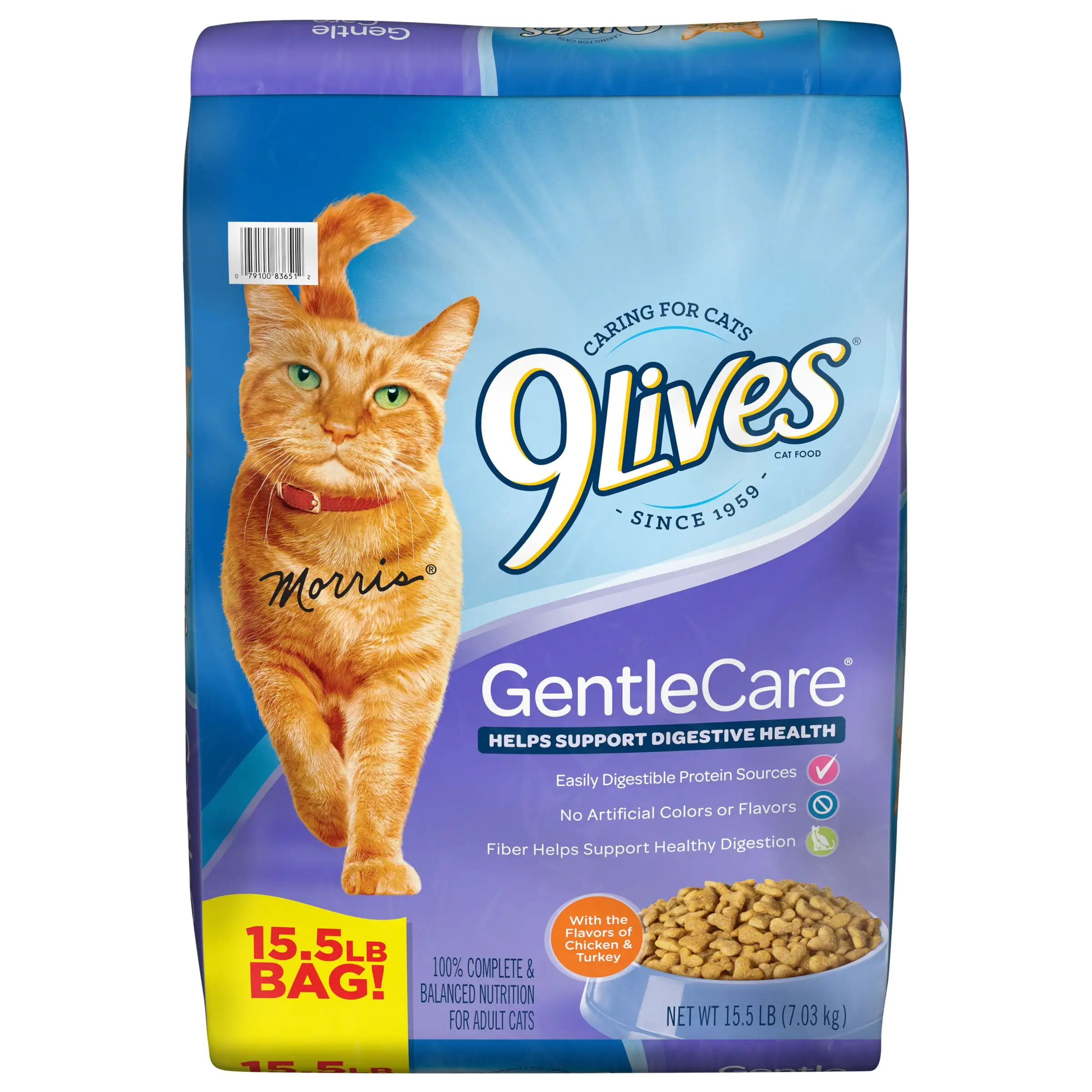 9Lives GentleCare Dry Cat Food With Chicken & Turkey Flavors. 15.5 lb Bag