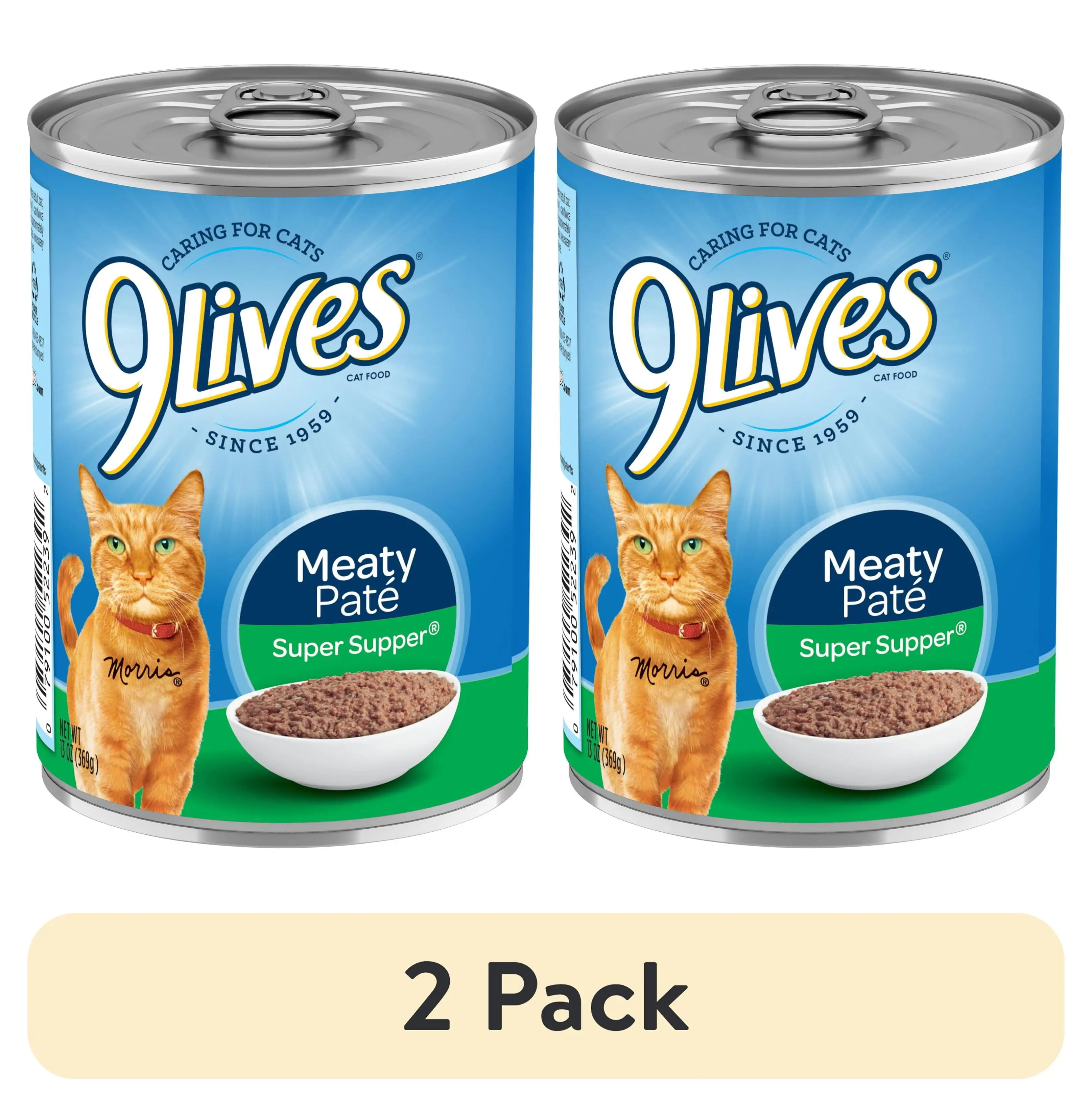 (2 pack) 9Lives Meaty Pat?? Super Supper Wet Cat Food. 13-Ounce