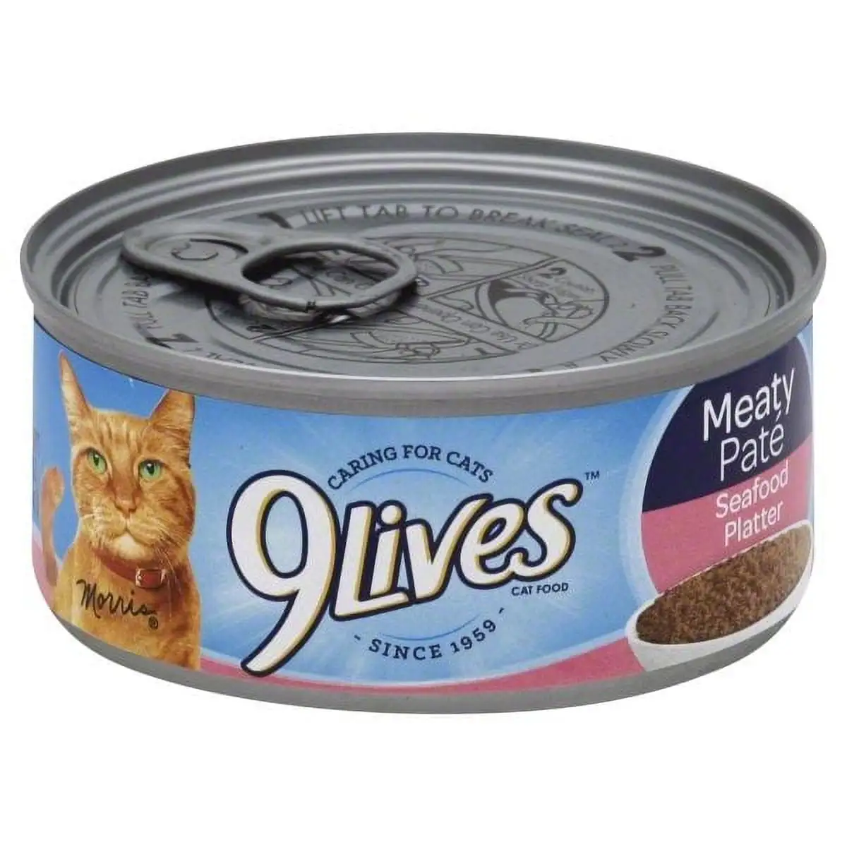 9Lives Meaty Pate Seafood Platter Wet Cat Food. 5.5 oz. Can