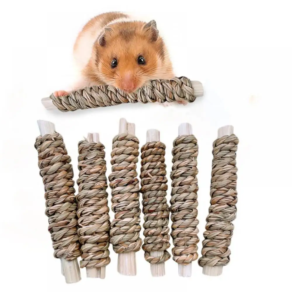 Small Pet Snacks Chew Toys Small Animals Bamboo Wood Molar Toy for Hamster Squirrel Rabbit Guinea Pigs.6pcs