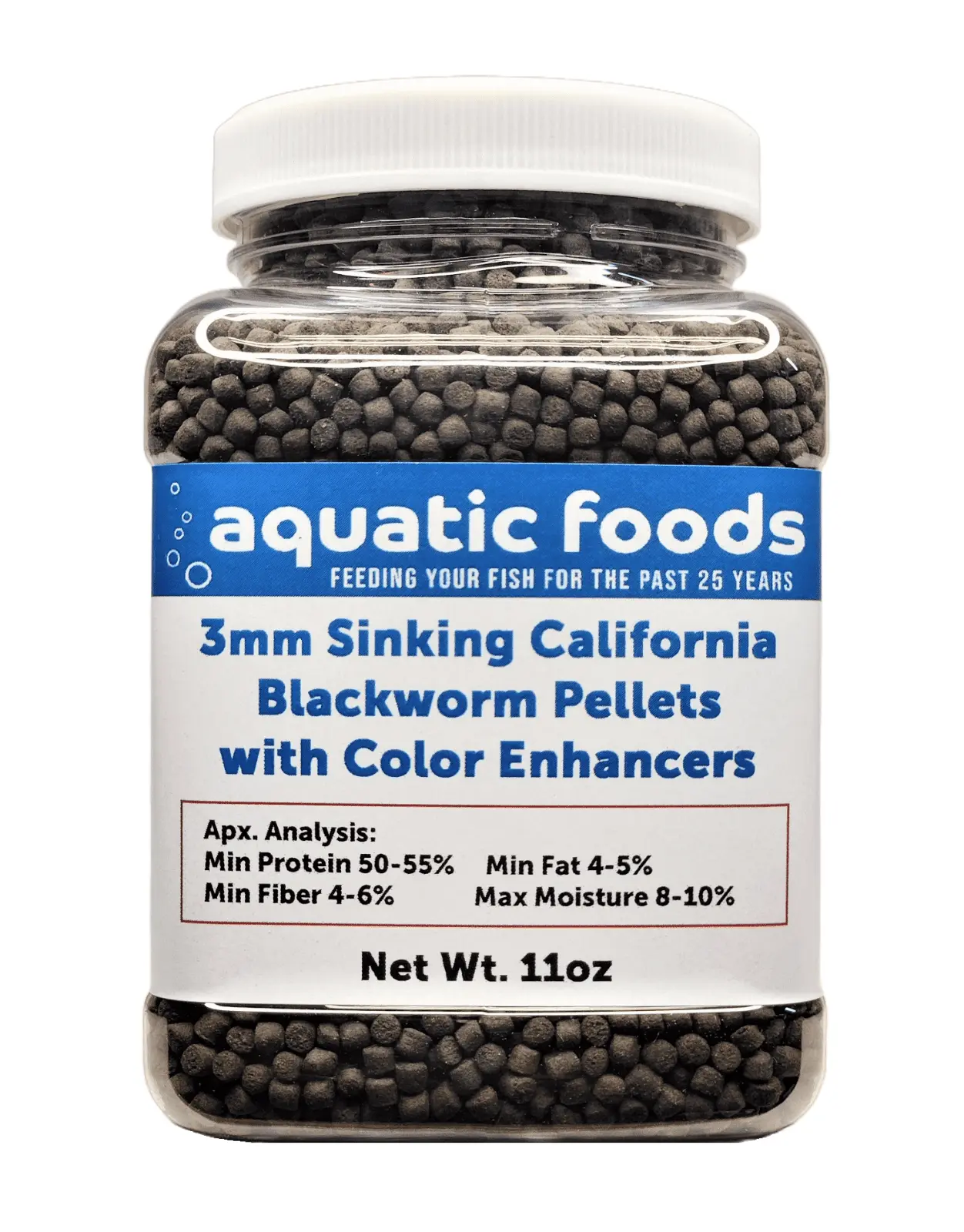 3mm Sinking Blackworm Pellets with Color Enhancers & Vitamins for Shrimp. Snails. Crayfish. Catfish. All Bottom Fish. Discus. Cichlids. Community Fish. All Tropical & Pond Fisha?|11oz Small Jar