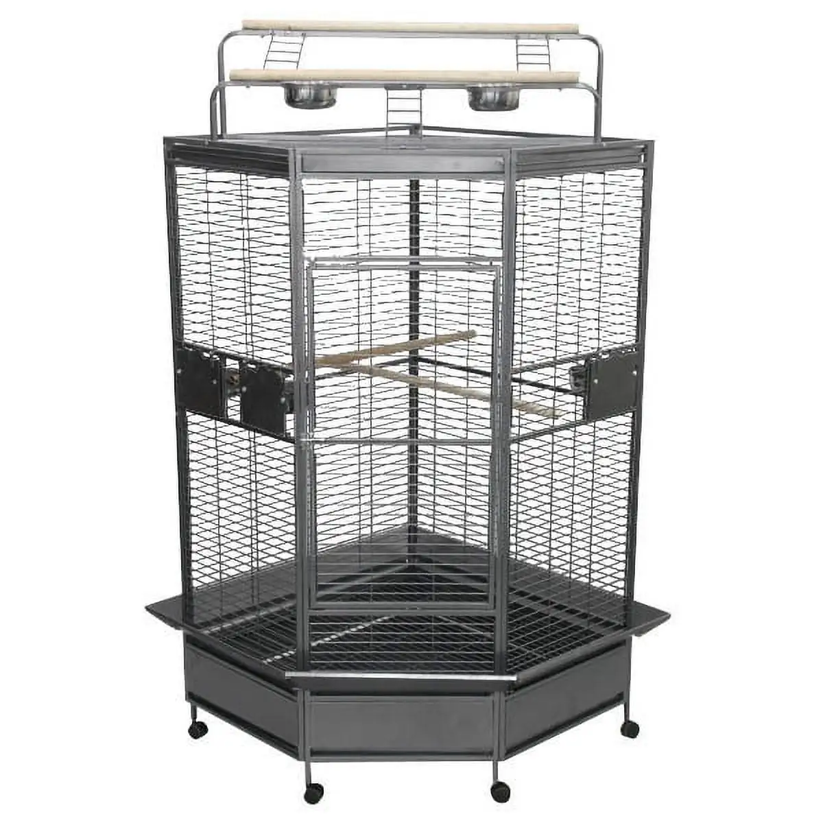 A and E Cage Co. Extra-Large Corner Cage - Black