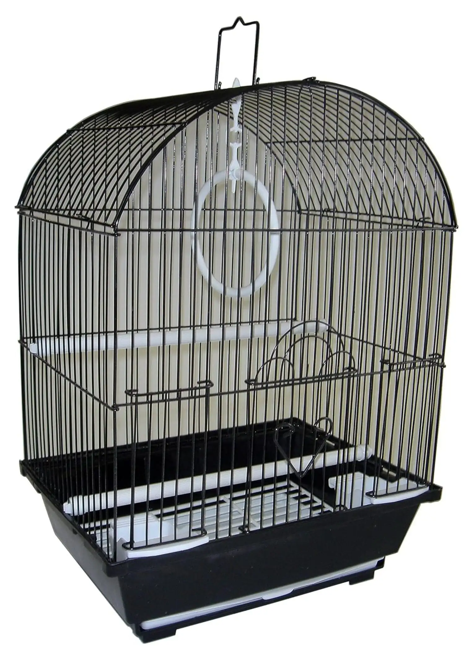 A1104BLK Round Top Small Parakeet Cage. 11 x 9 x 16