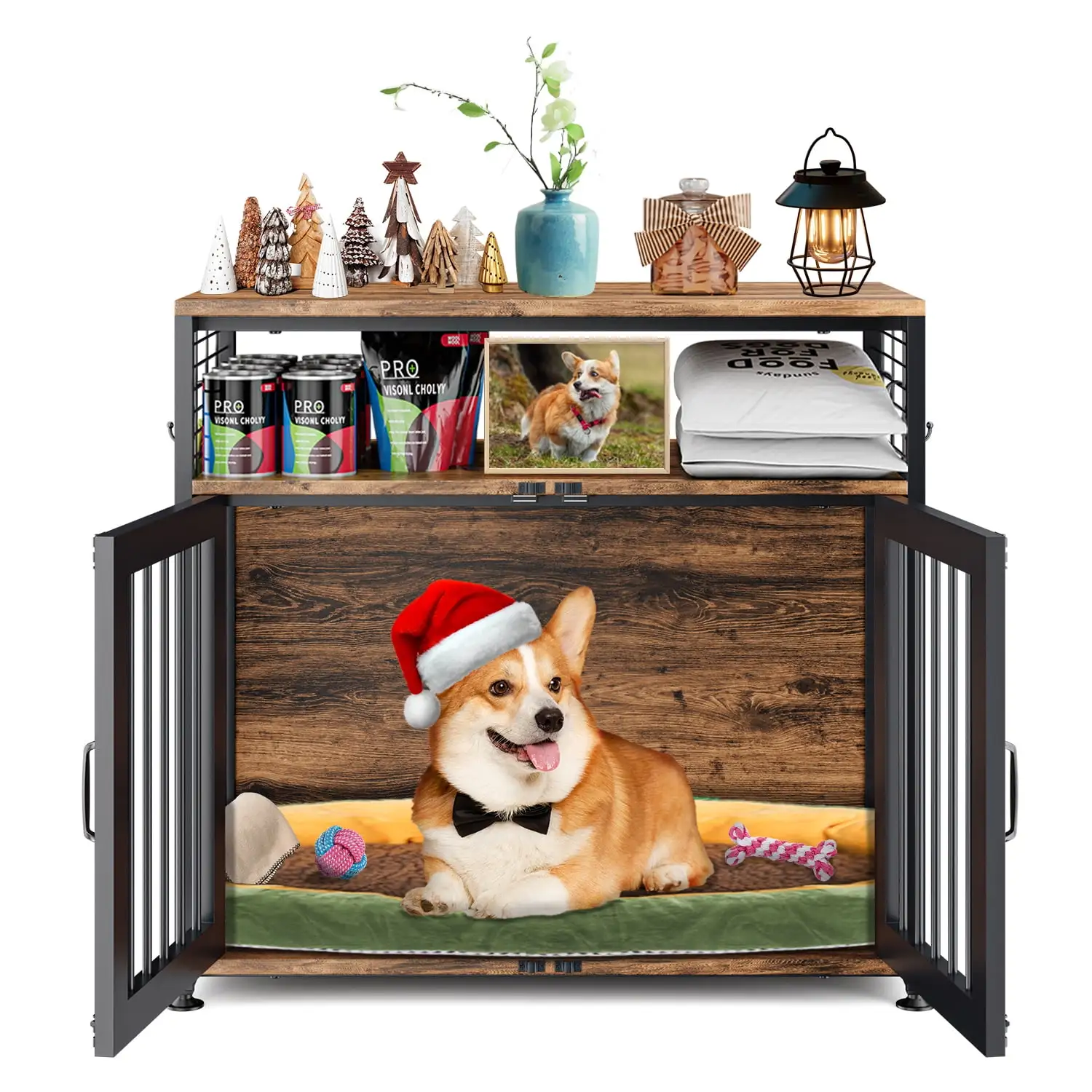 ABORON Dog Crate Furniture.Side End Table.33/41 Inch Heavy Duty Dog Cages.Modern Kennel for Dogs Indoor up to 80 lb.Super Sturdy Dog Kennel with Storage and Anti-Chew