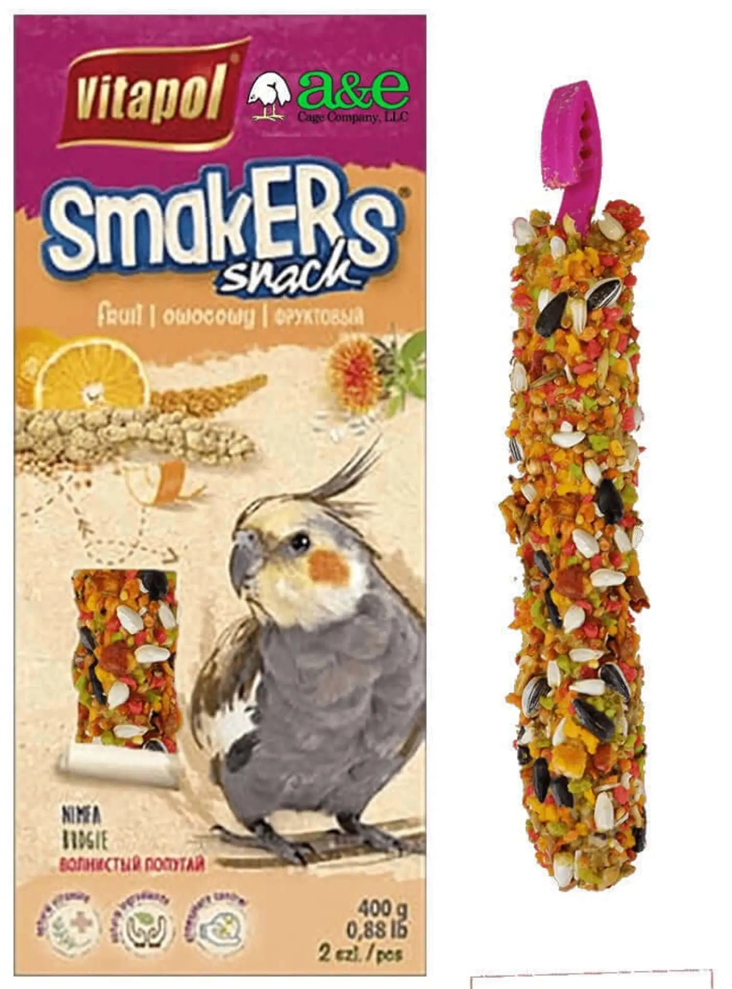 AE Cage Company Smakers Cockatiel Fruit Treat Sticks