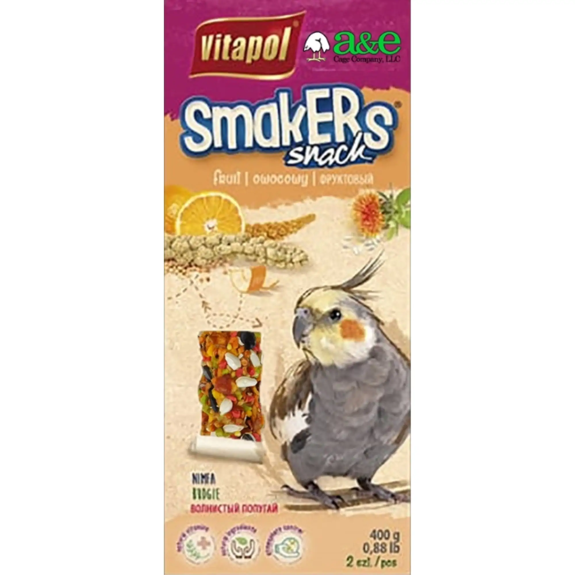 AE Cage Company Smakers Cockatiel Fruit Treat Sticks