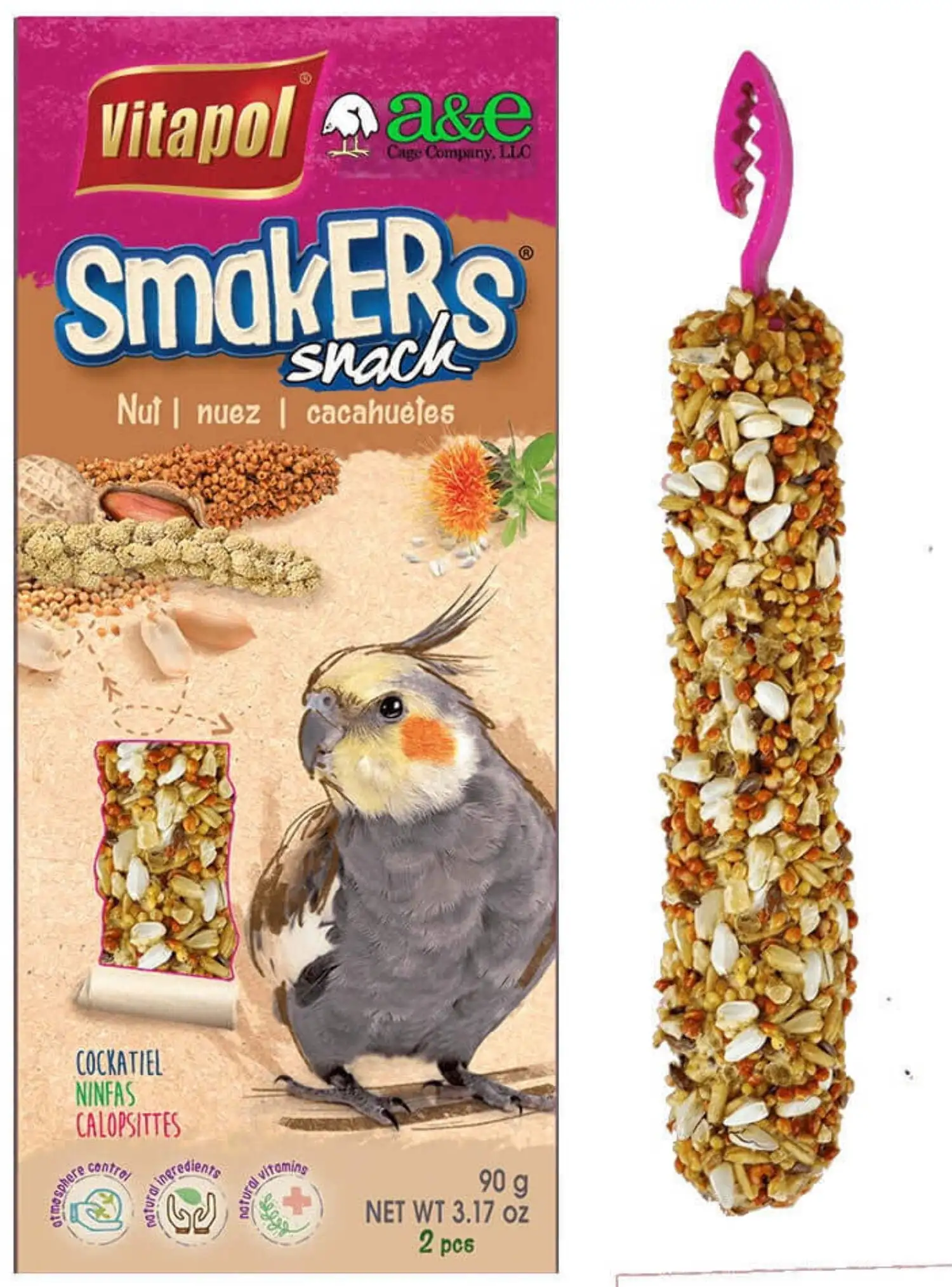 AE Cage Company Smakers Cockatiel Nut Treat Sticks